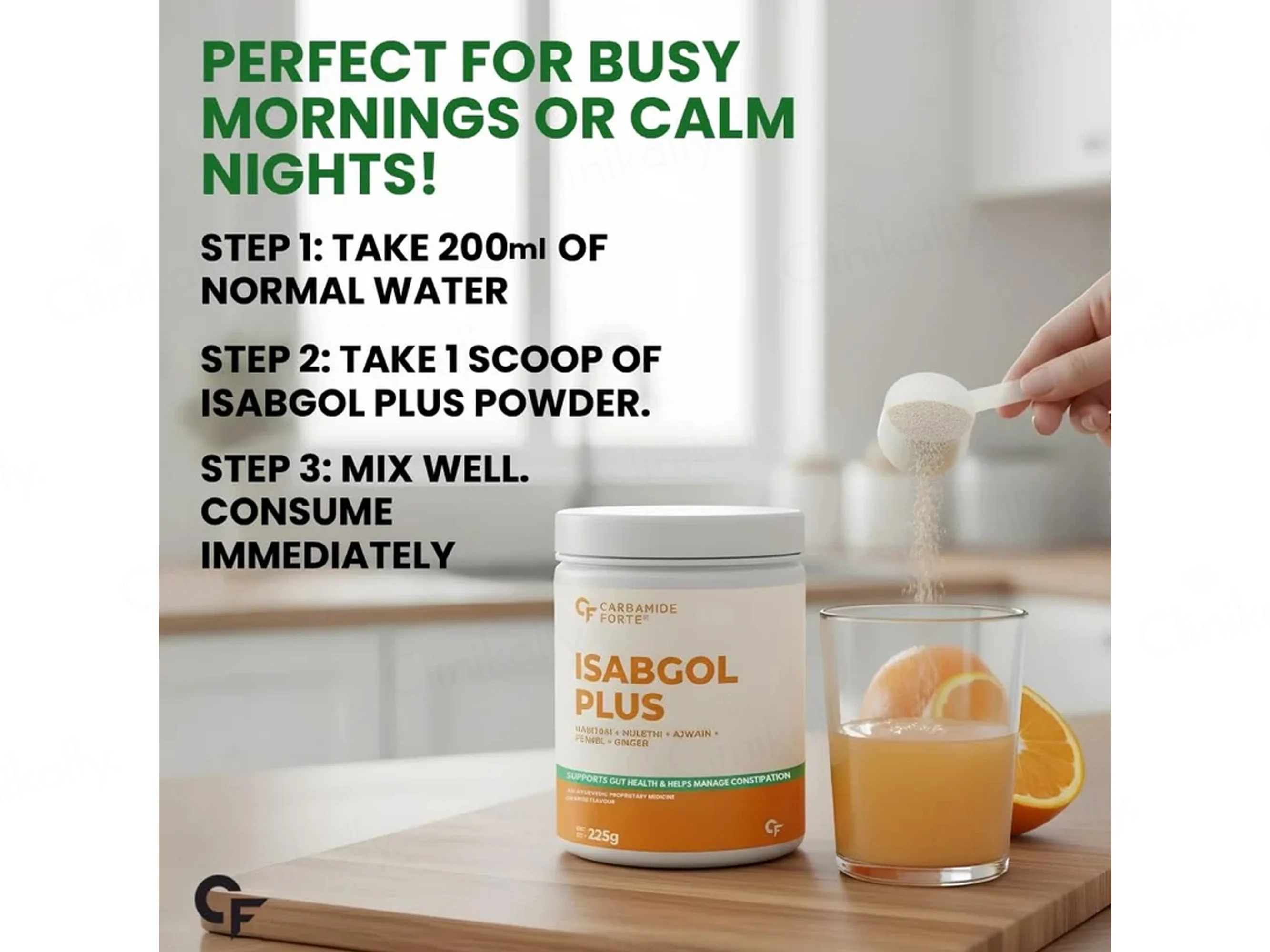 Carbamide Forte Isabgol Plus Powder - Orange Flavour - Image 10