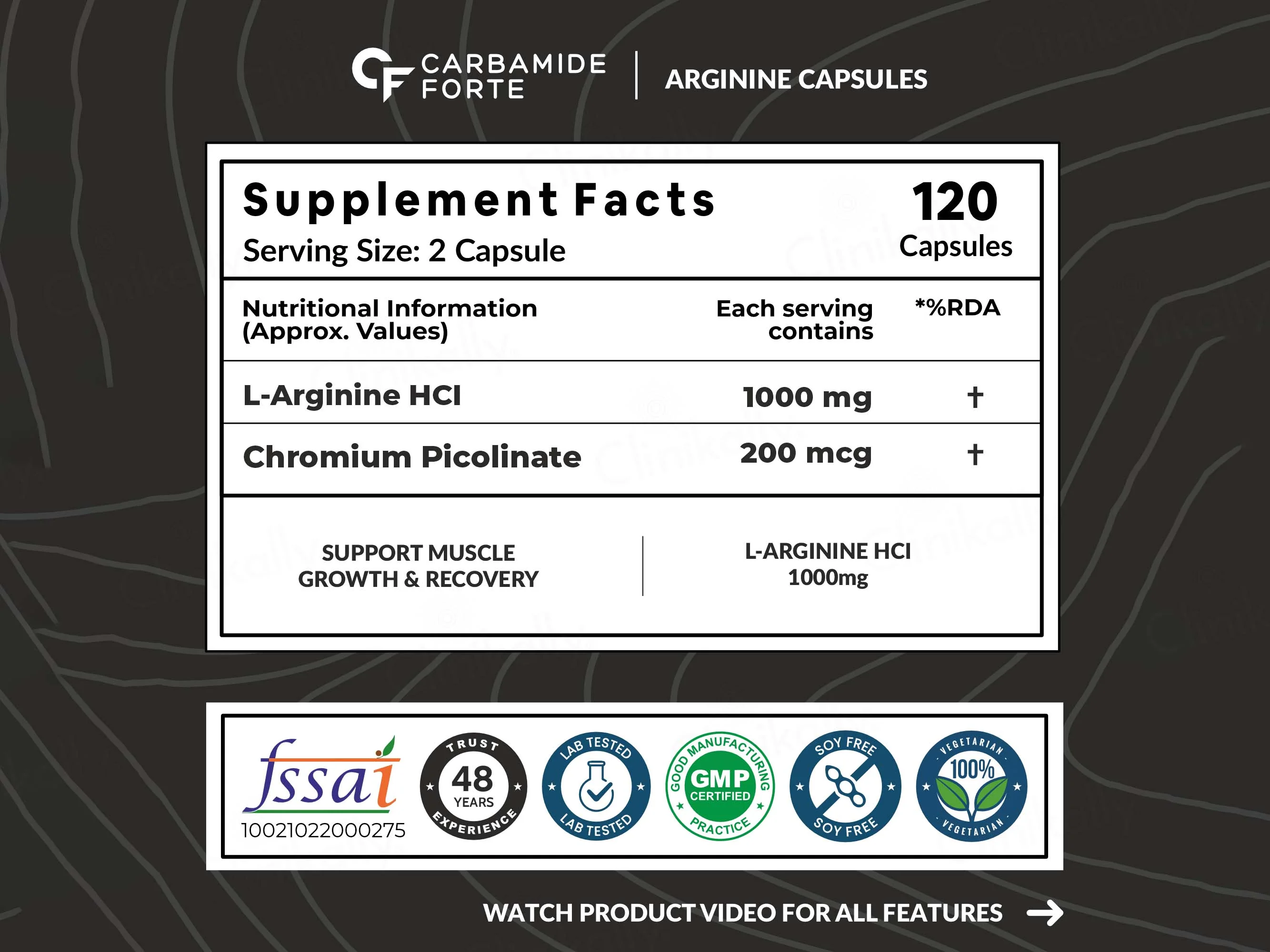 Carbamide Forte L-Arginine 1000mg Capsule - Image 3