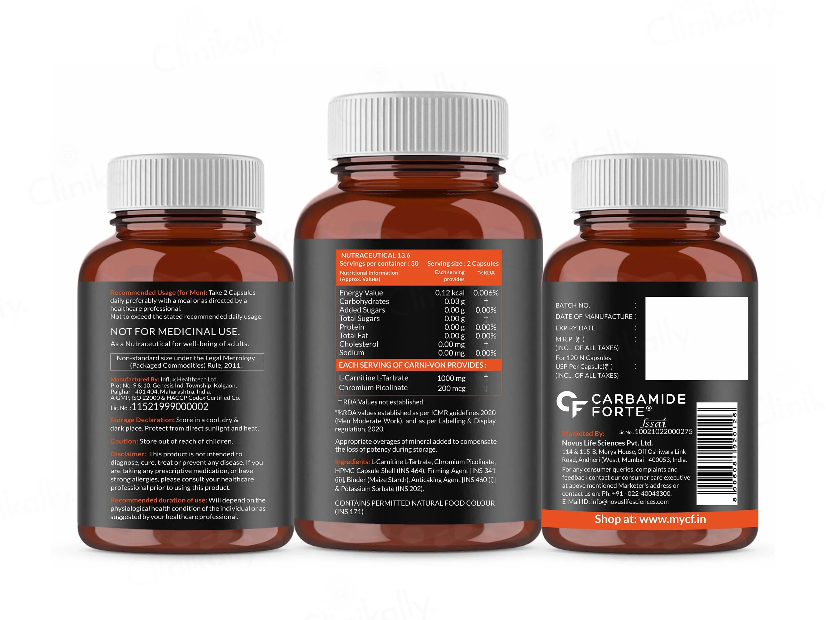 Carbamide Forte L-Carnitine Tartrate 1000mg Capsule - Image 10