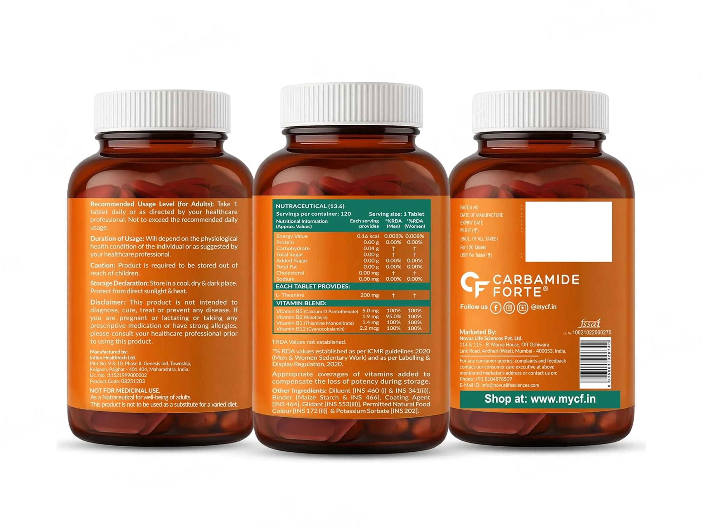Carbamide Forte L-Theanine 200mg + Vitamin Blend Tablet - Image 10