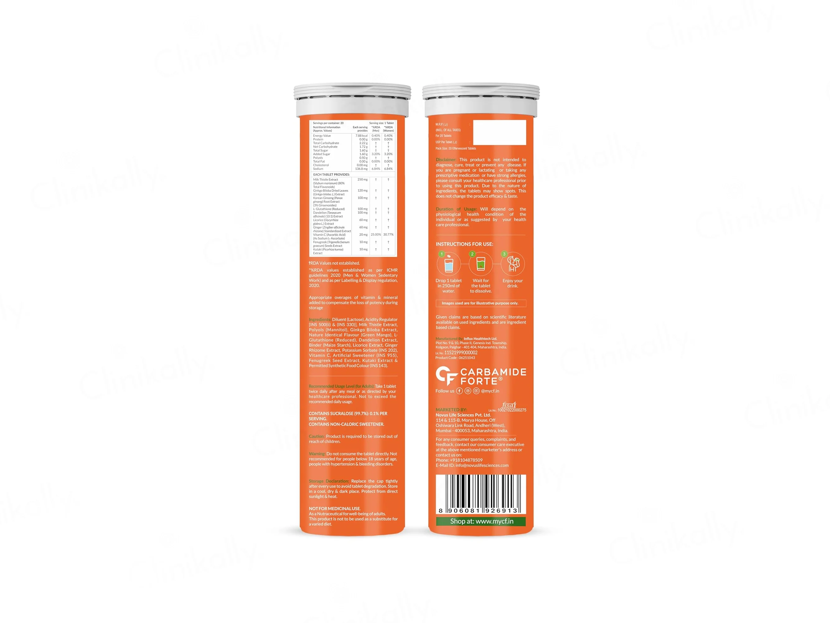 Carbamide Forte Liver Detox Effervescent Tablet - Green Mango Flavour - Image 3