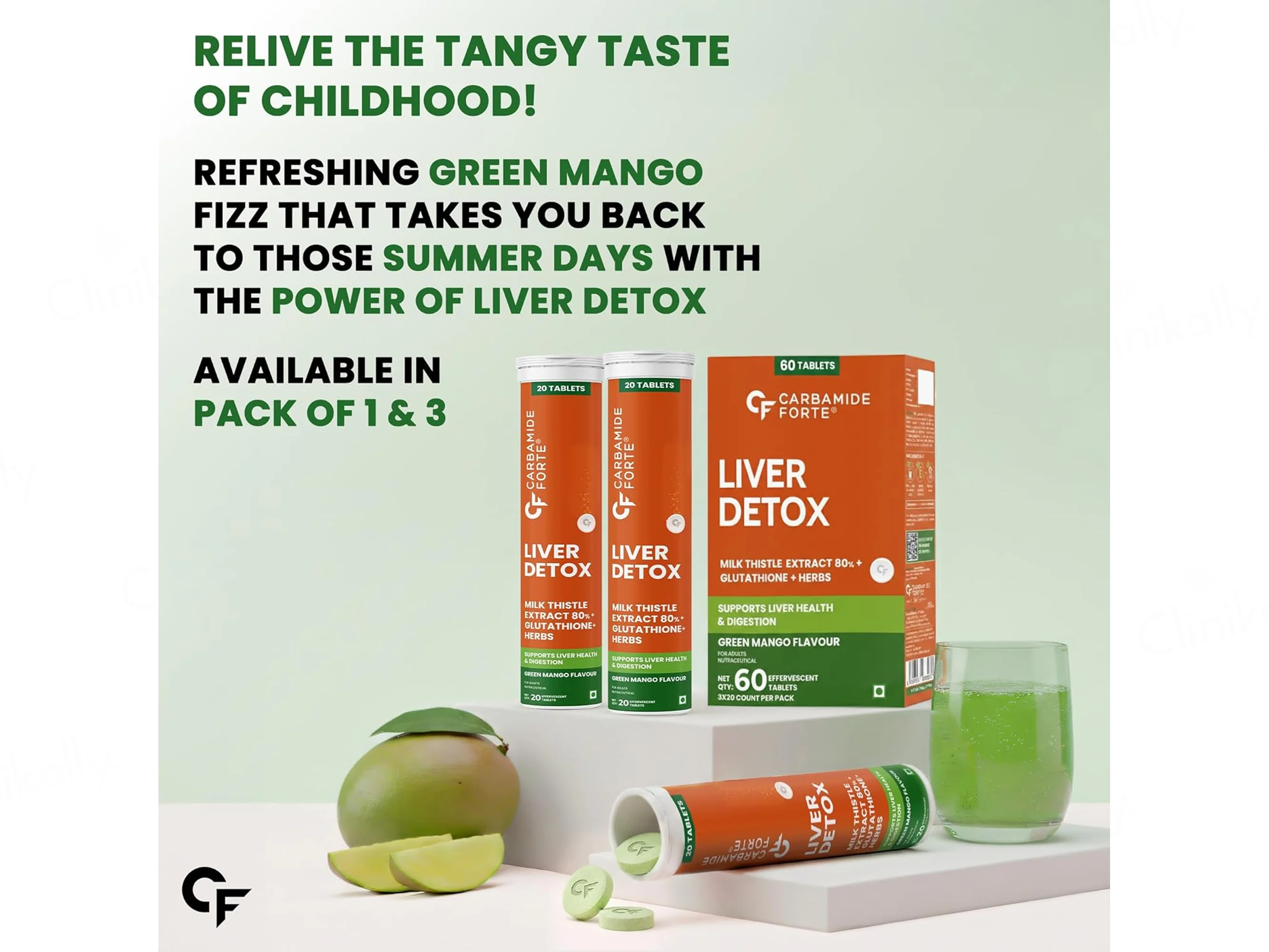 Carbamide Forte Liver Detox Effervescent Tablet - Green Mango Flavour - Image 6