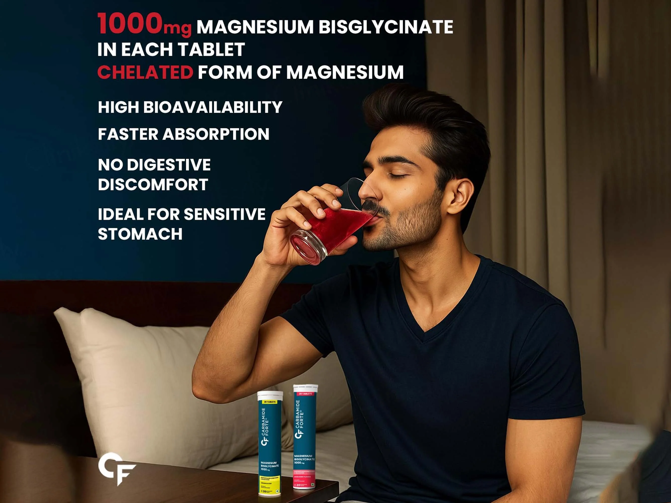 Carbamide Forte Magnesium Bisglycinate Effervescent Tablet Combo Pack - Lemon & Mixed Berry Flavour - Image 4