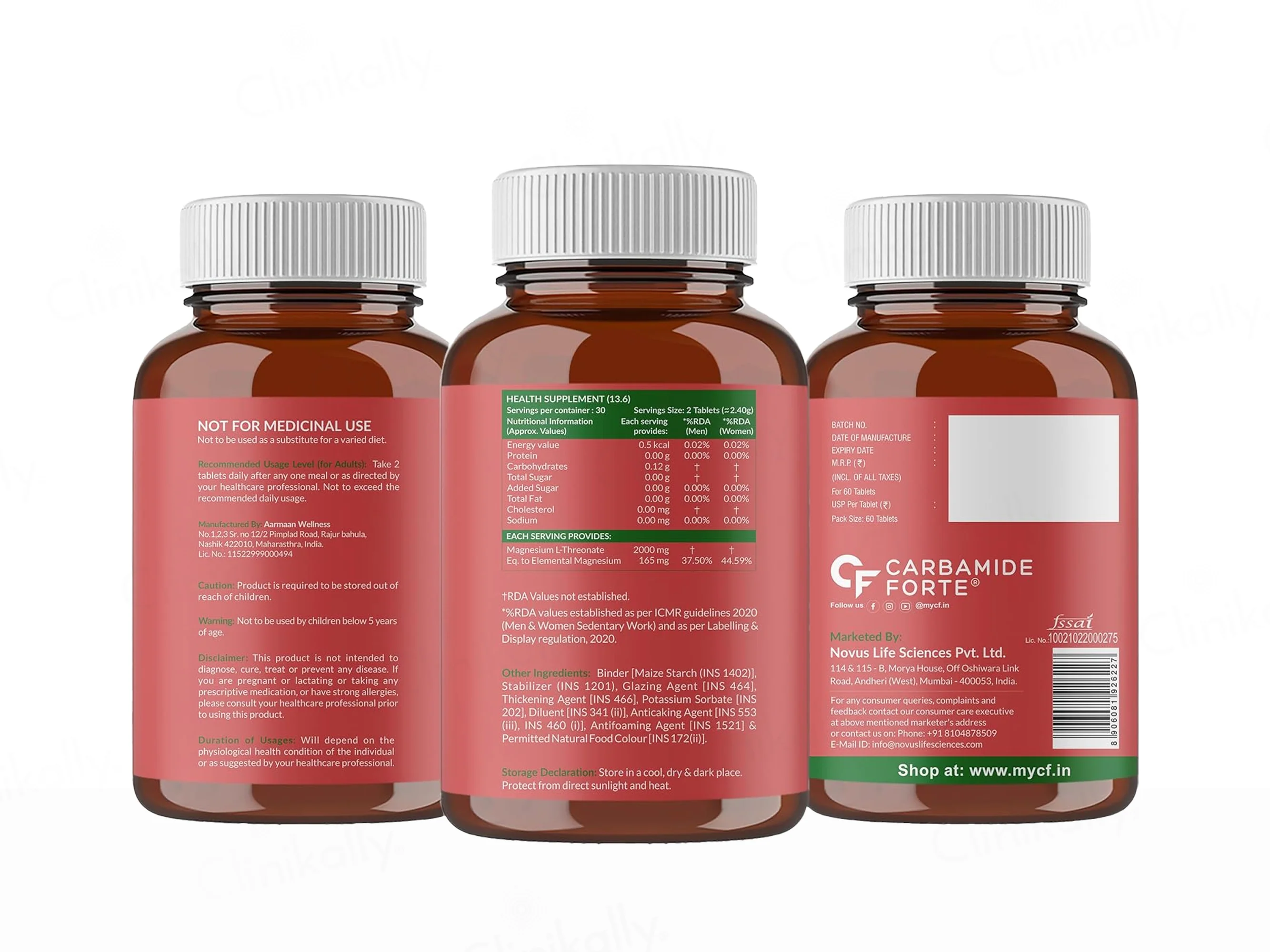 Carbamide Forte Magnesium L-Threonate 2000mg Health Supplement Tablet - Image 11
