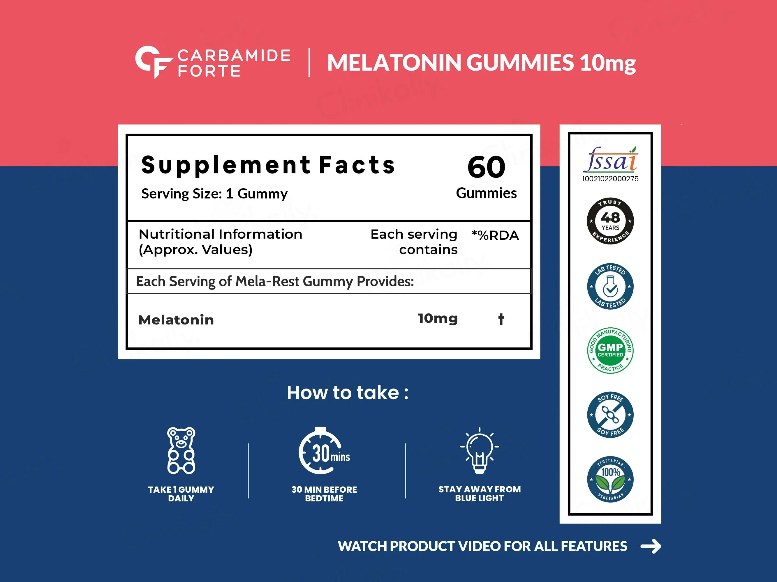 Carbamide Forte Melatonin 10mg Gummies - Raspberry Flavour - Image 3