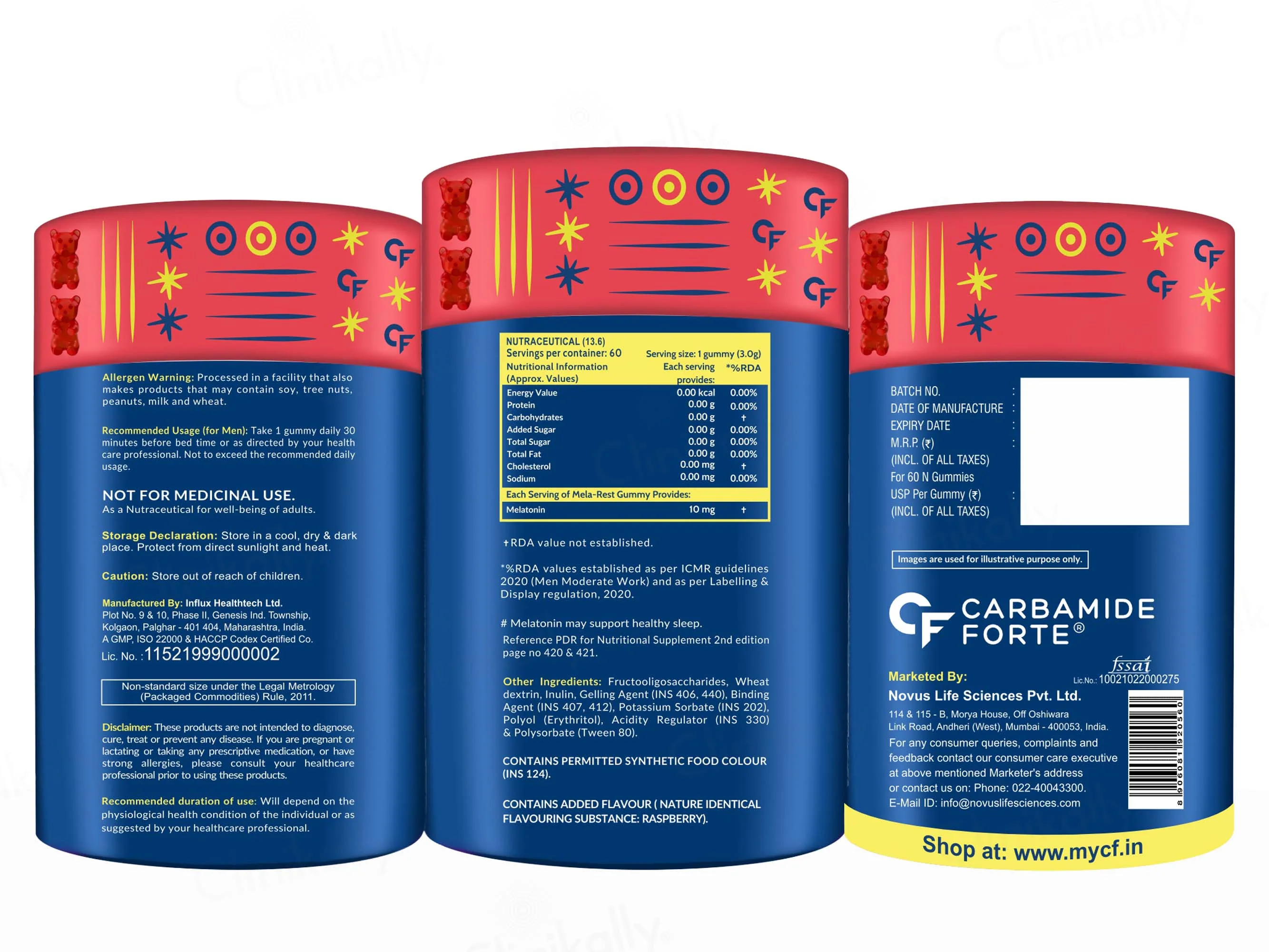 Carbamide Forte Melatonin 10mg Gummies - Raspberry Flavour - Image 9