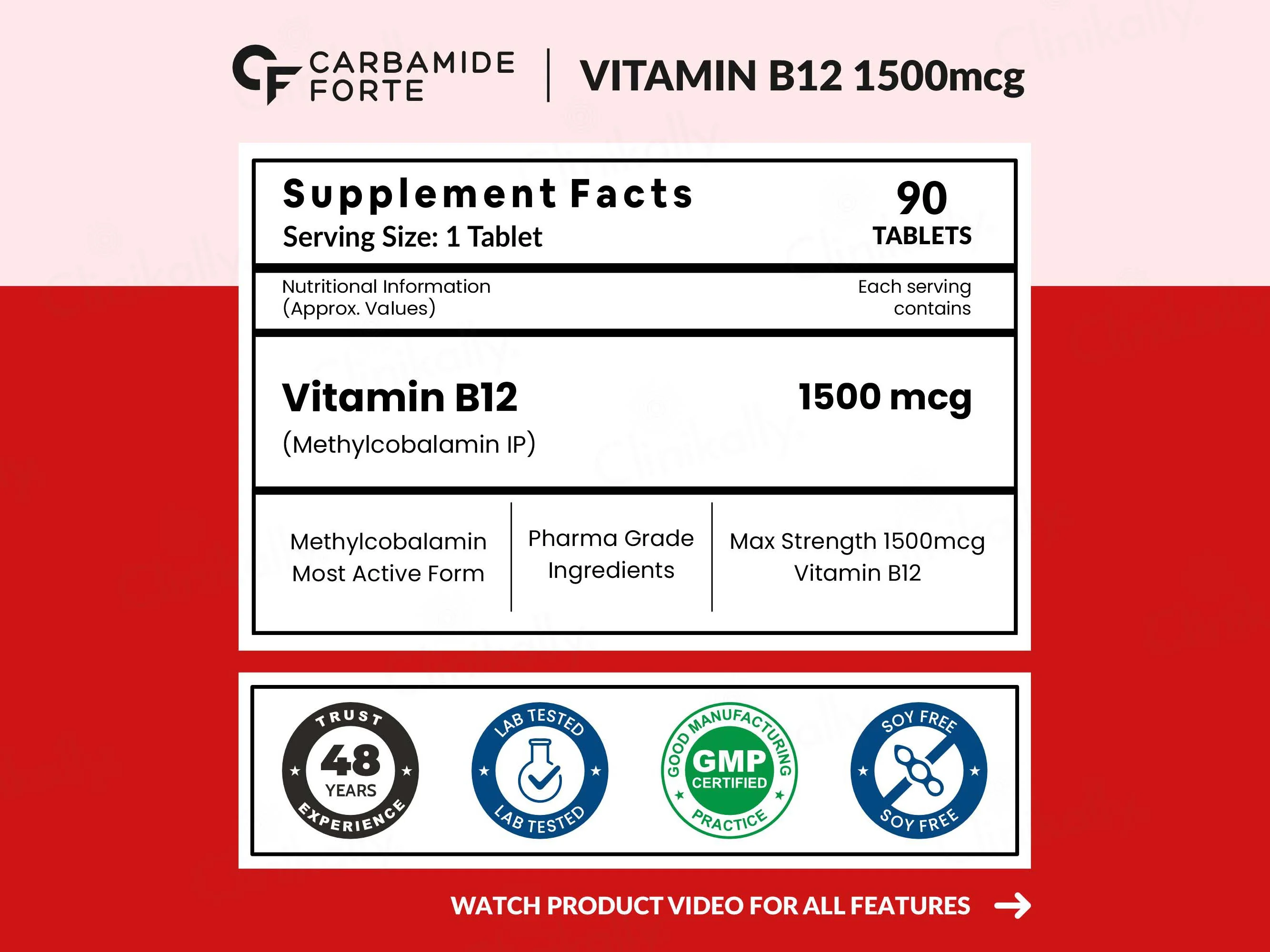 Carbamide Forte Methylcobalamin 1500mcg Tablet - Image 6
