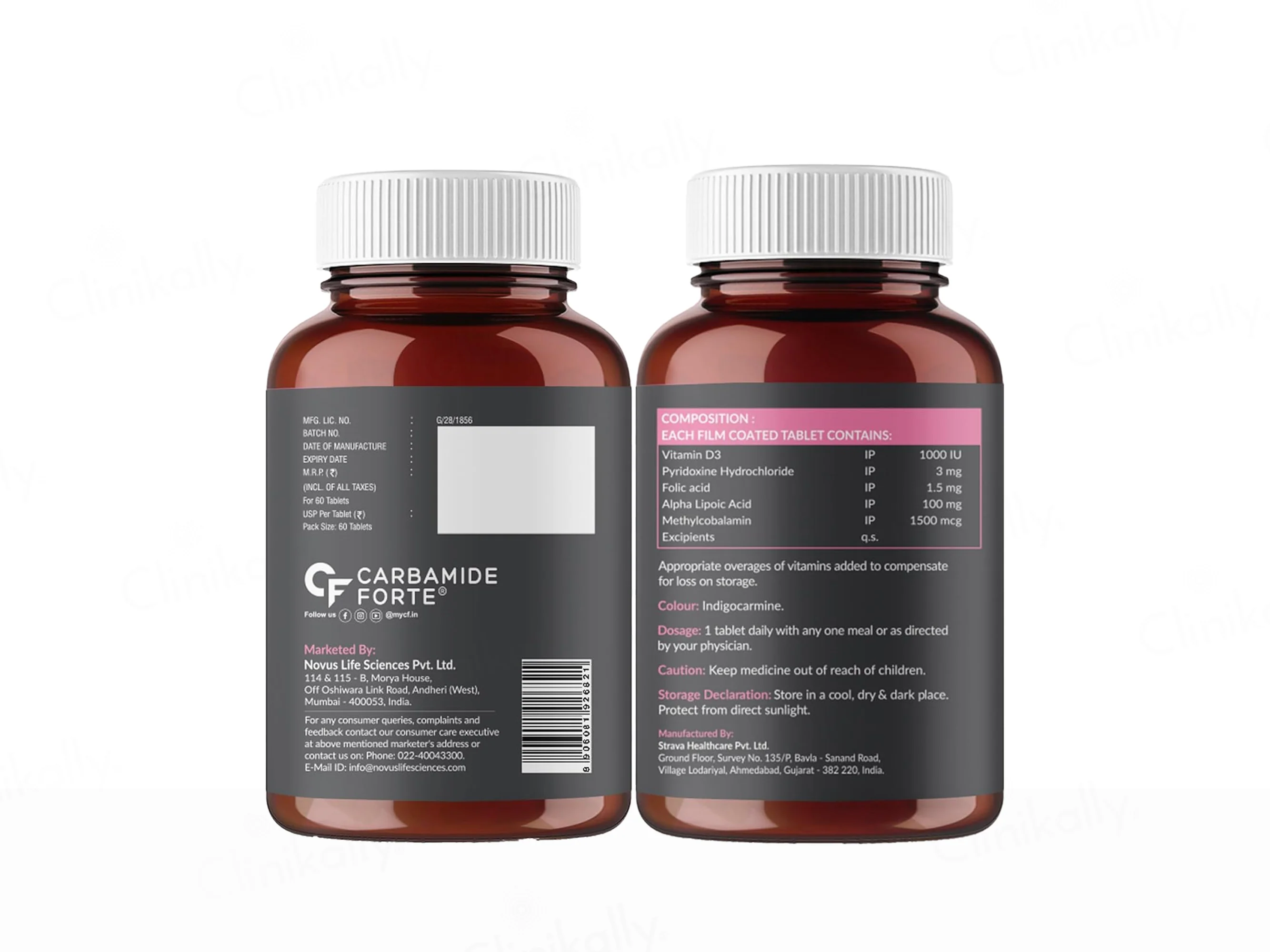 Carbamide Forte Methylcobalamin + Vitamin D3 + Folic Acid + Alpha Lipoic Acid + Pyridoxine Tablet - Image 10