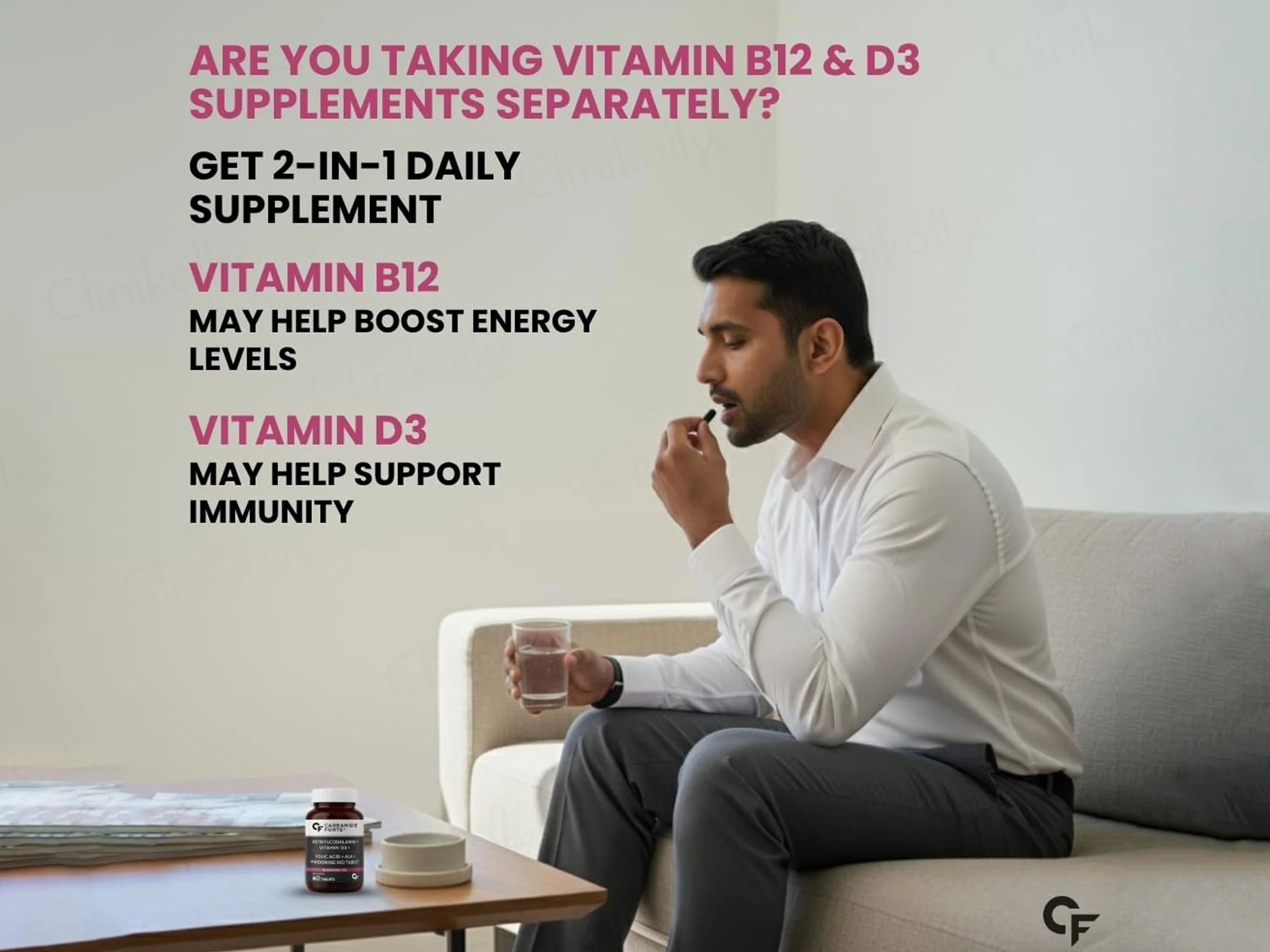 Carbamide Forte Methylcobalamin + Vitamin D3 + Folic Acid + Alpha Lipoic Acid + Pyridoxine Tablet - Image 3