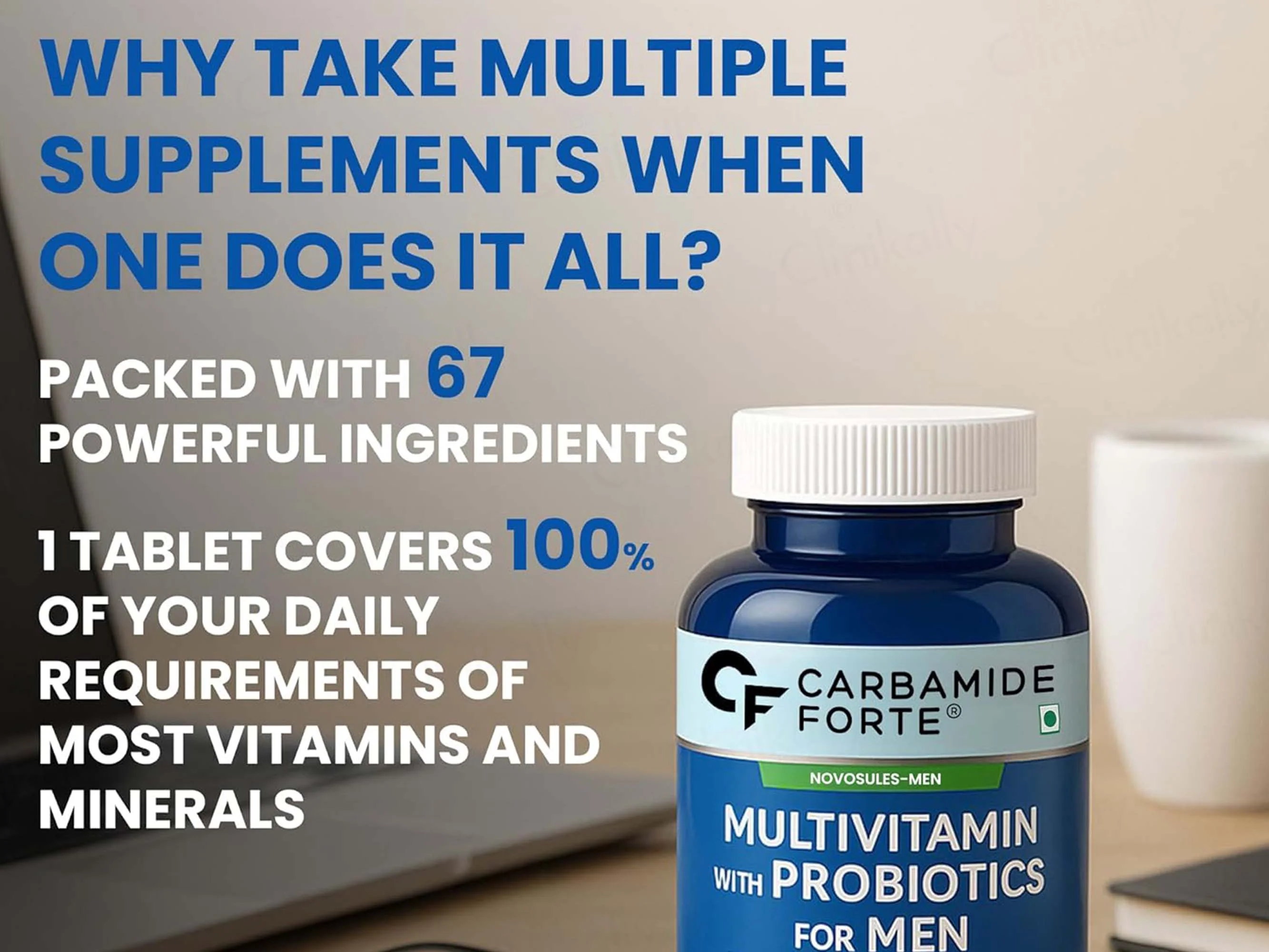 Carbamide Forte Multivitamin With Probiotics Tablet For Men - Image 4