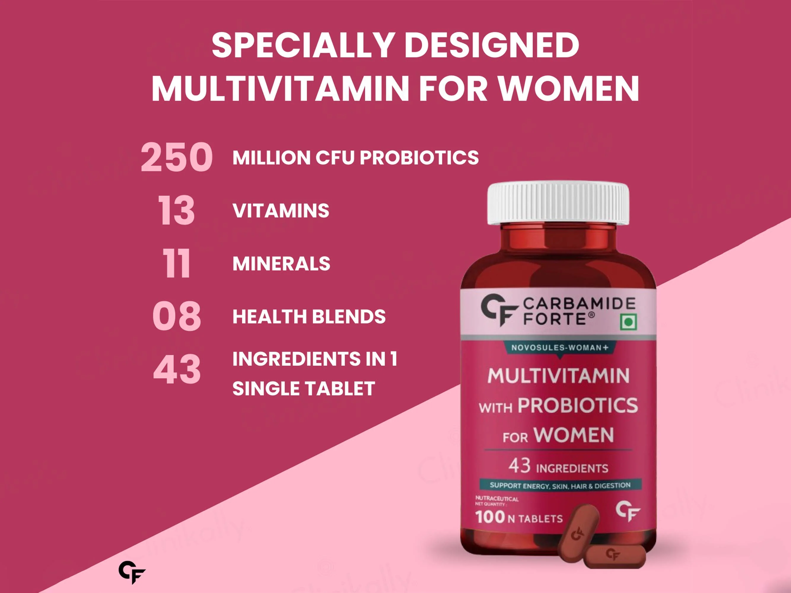 Carbamide Forte Multivitamin With Probiotics Tablet For Women - Image 4