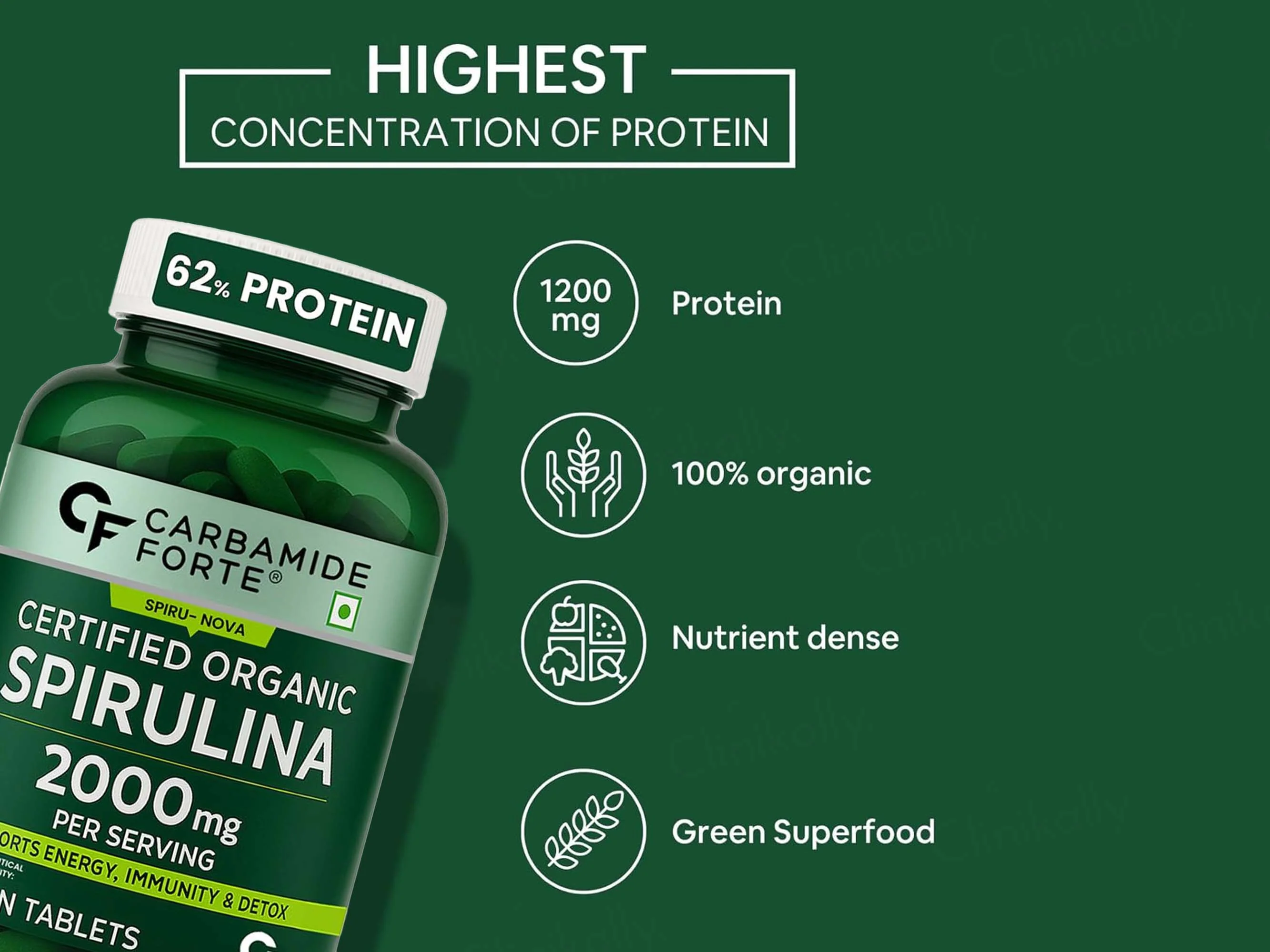 Carbamide Forte Organic Spirulina 2000mg Tablet - Image 10