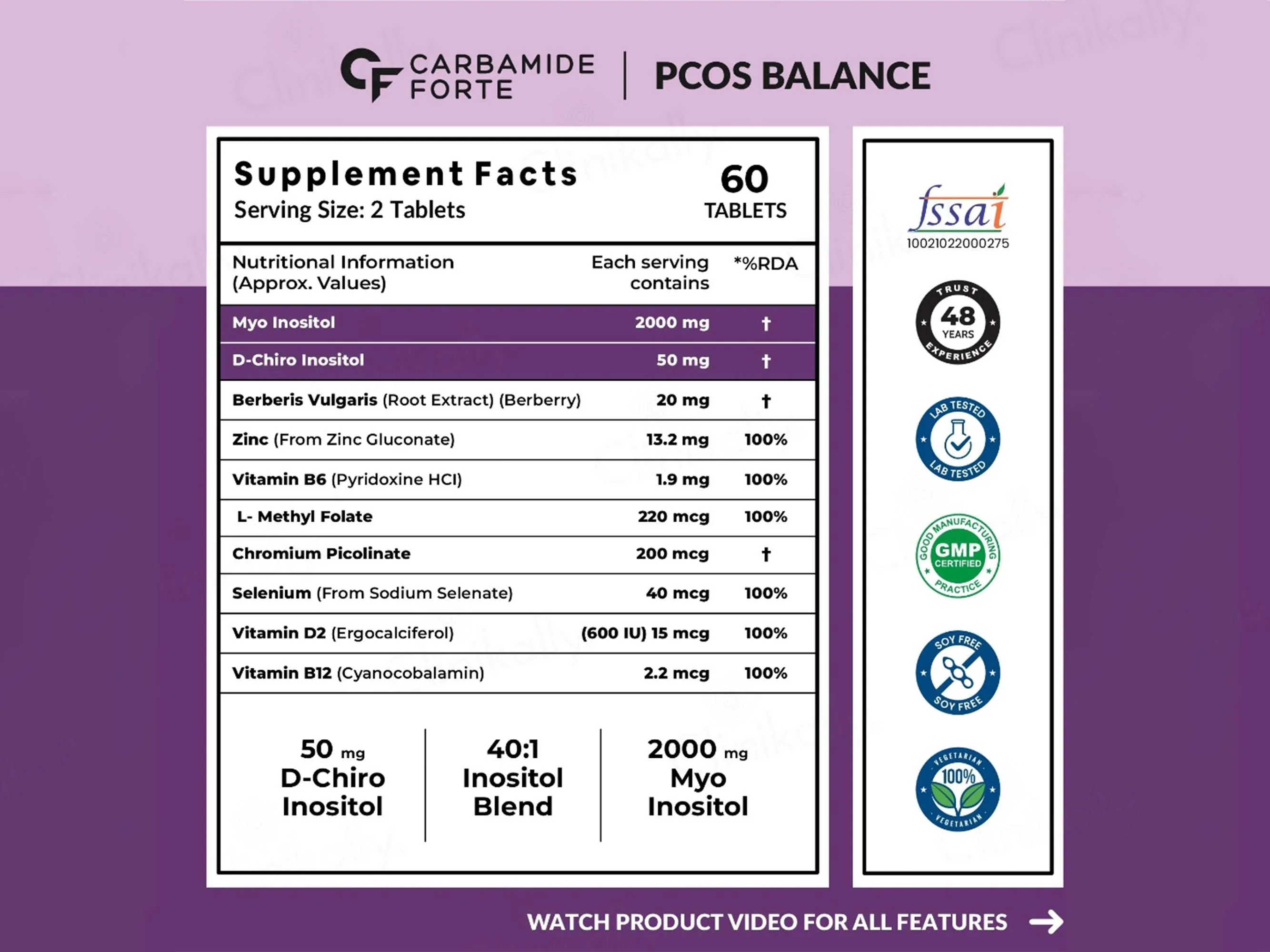 Carbamide Forte PCOS Balance Tablet - Image 3