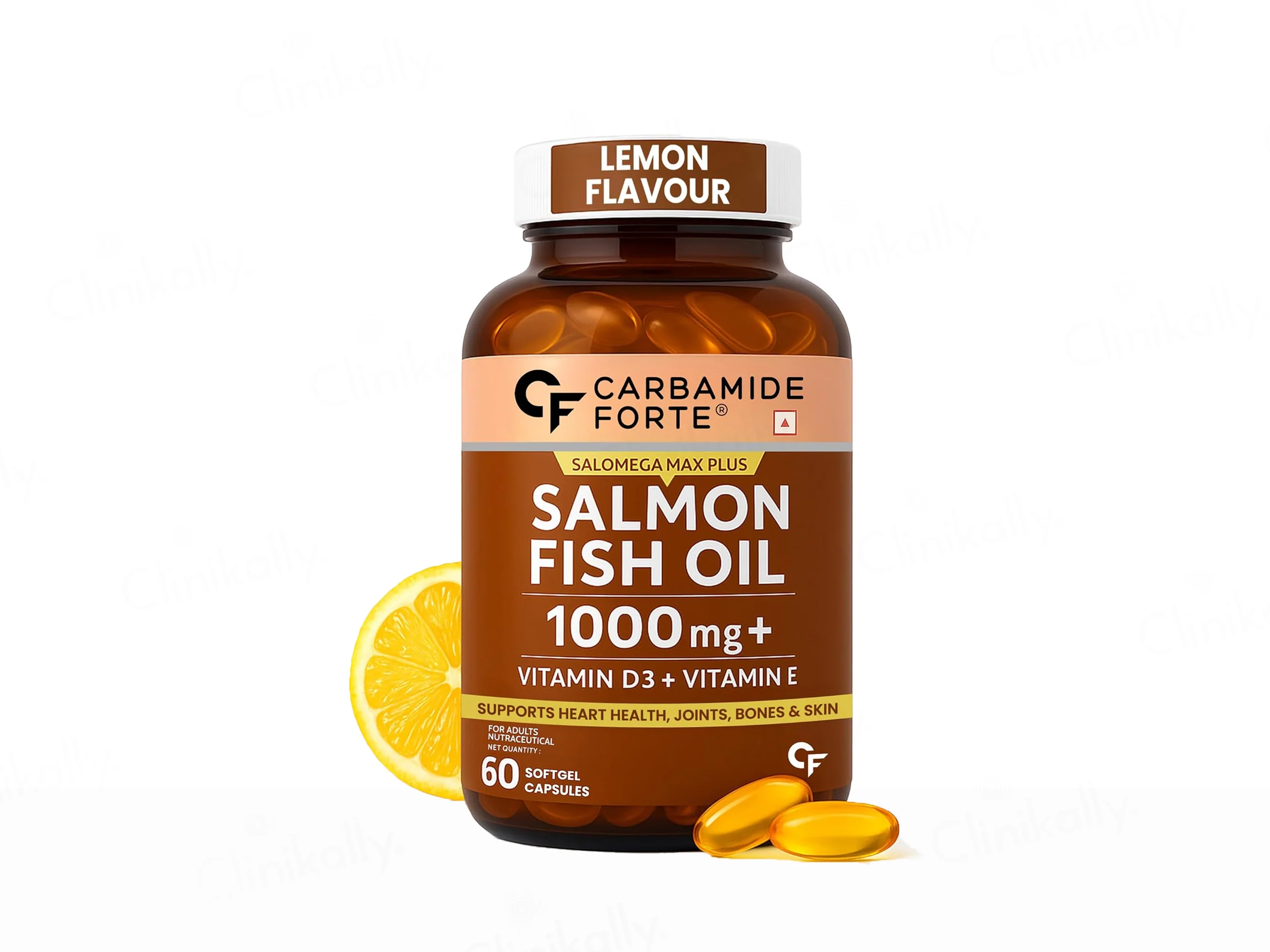 Carbamide Forte Salmon Fish Oil 1000mg With Vitamin D + Vitamin E Softgel Capsule