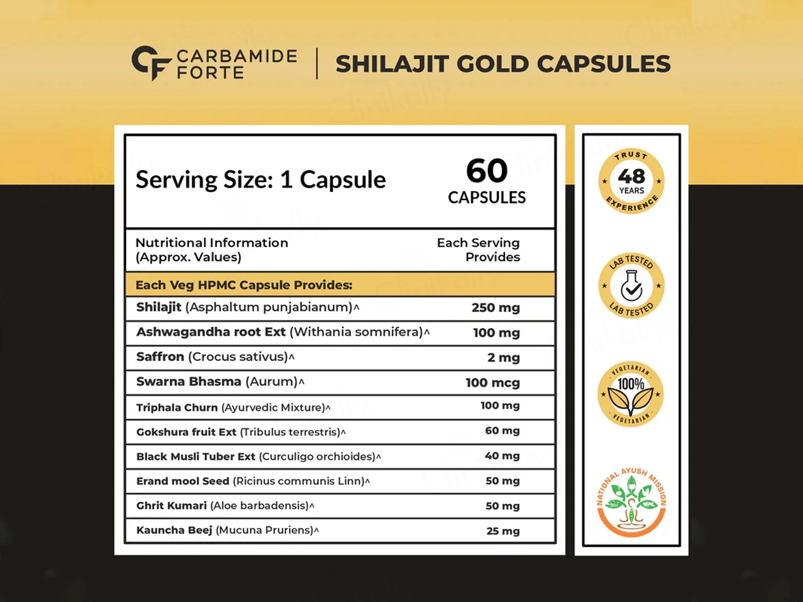 Carbamide Forte Shilajit Gold Capsule - Image 2