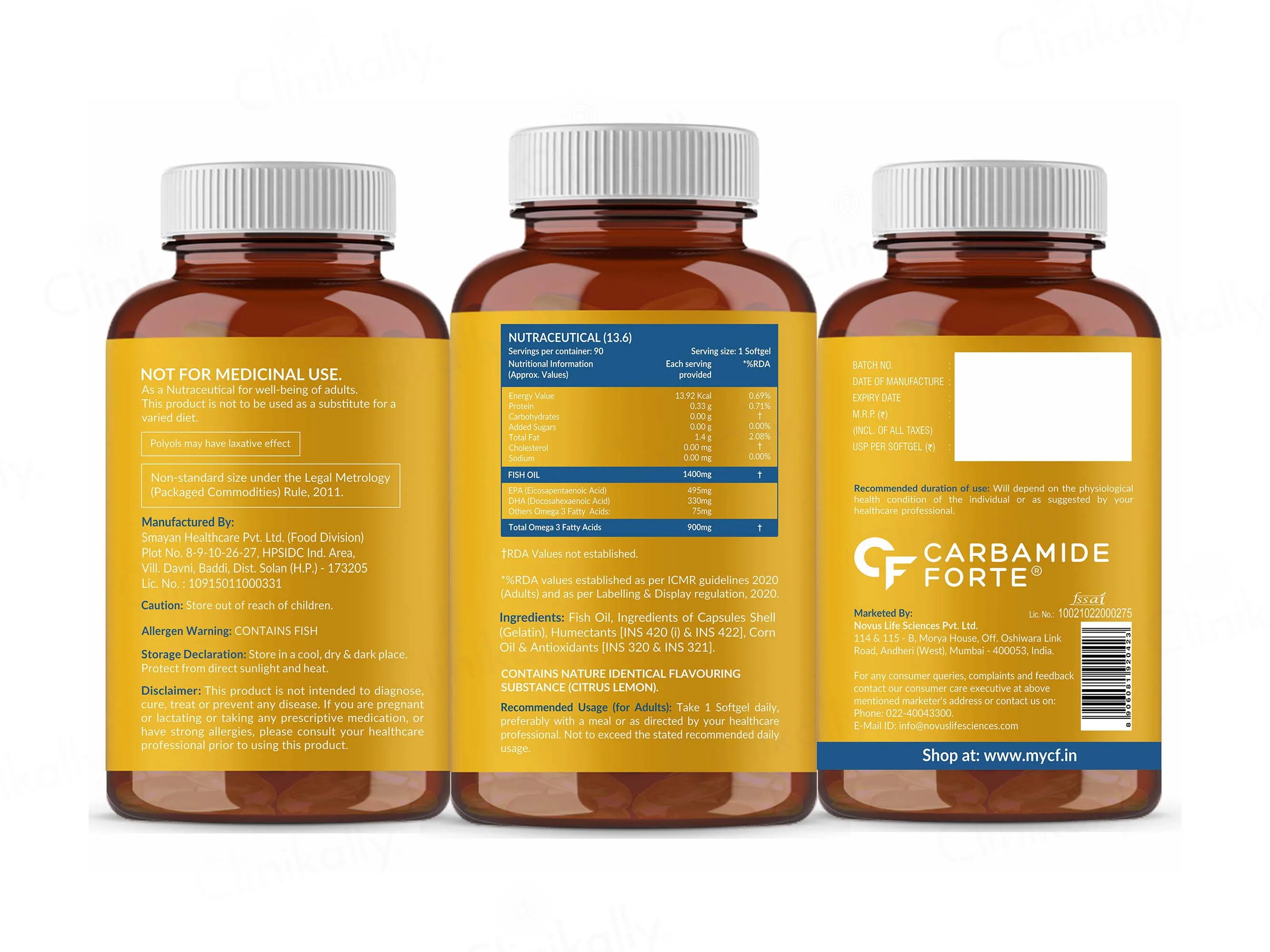 Carbamide Forte Triple Strength Fish Oil 1400mg + Omega-3 Capsule - Image 11