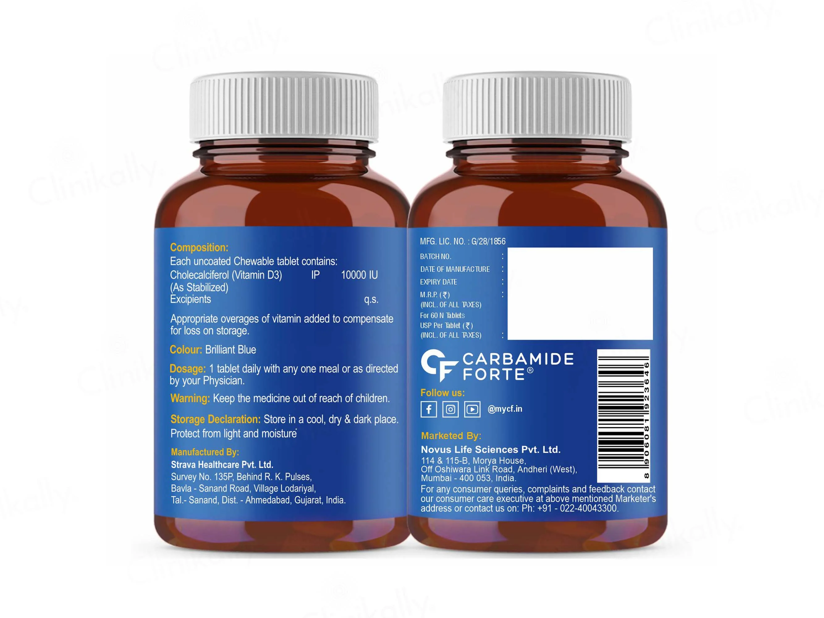 Carbamide Forte Chewable Vitamin D3 10000 IU Tablet - Image 11