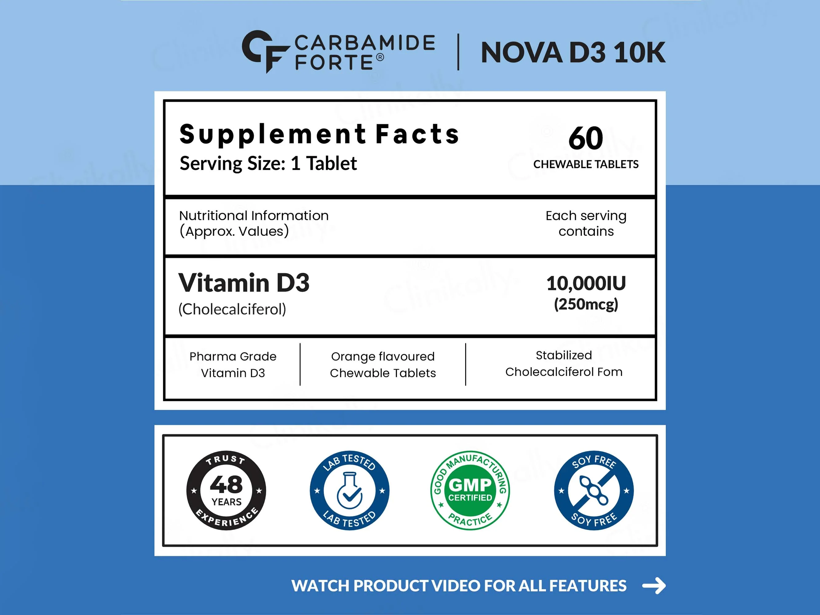 Carbamide Forte Chewable Vitamin D3 10000 IU Tablet - Image 3