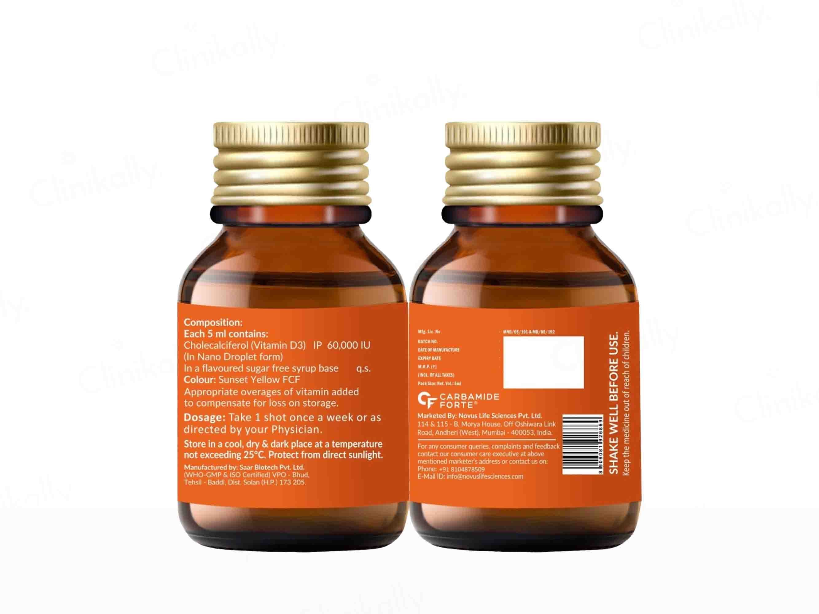 Carbamide Forte Vitamin D3 60000 IU Nano Shot Oral Solution - Orange Flavour - Image 9