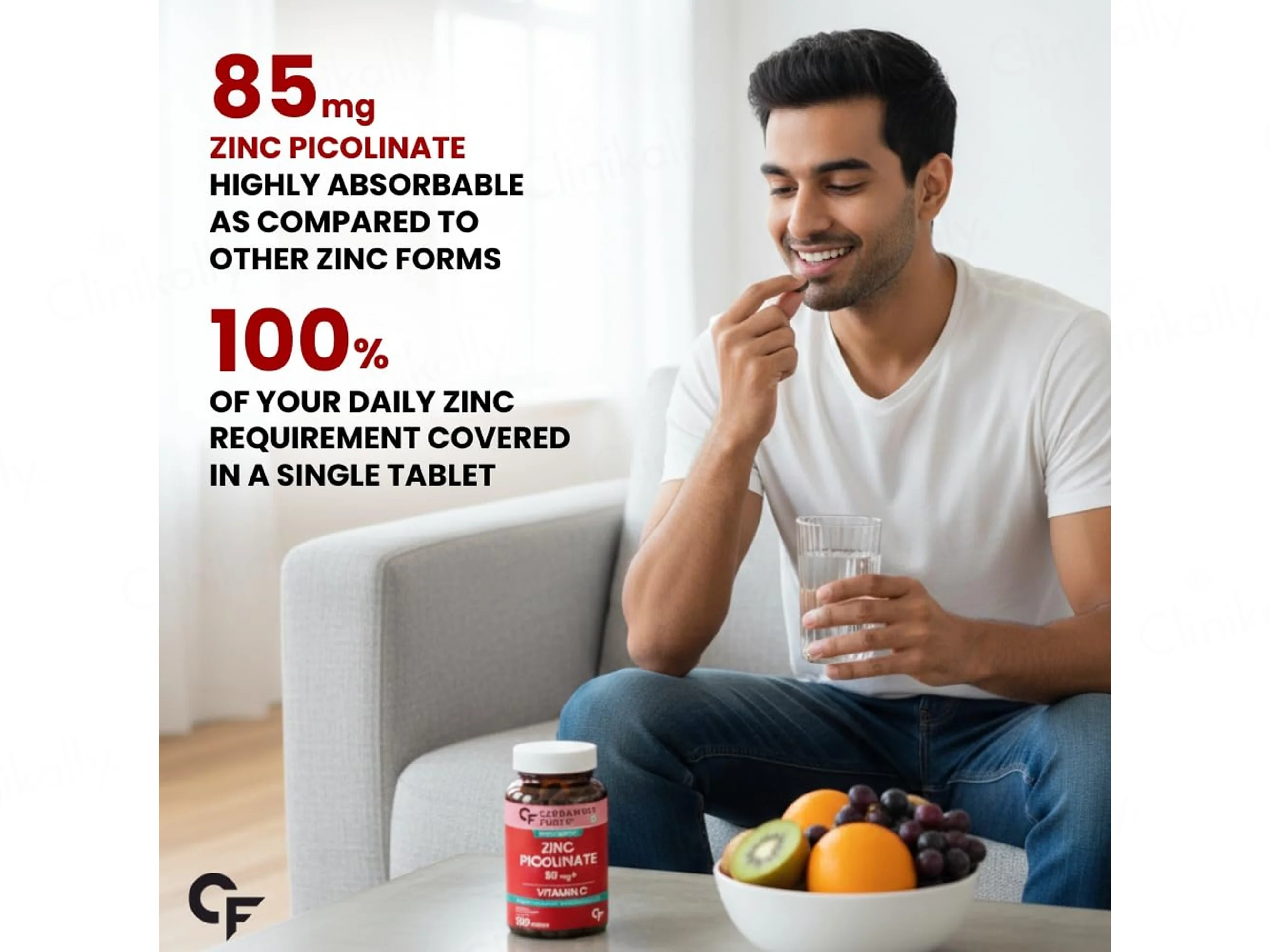 Carbamide Forte Zinc Picolinate 85mg + Vitamin C Tablet - Image 3