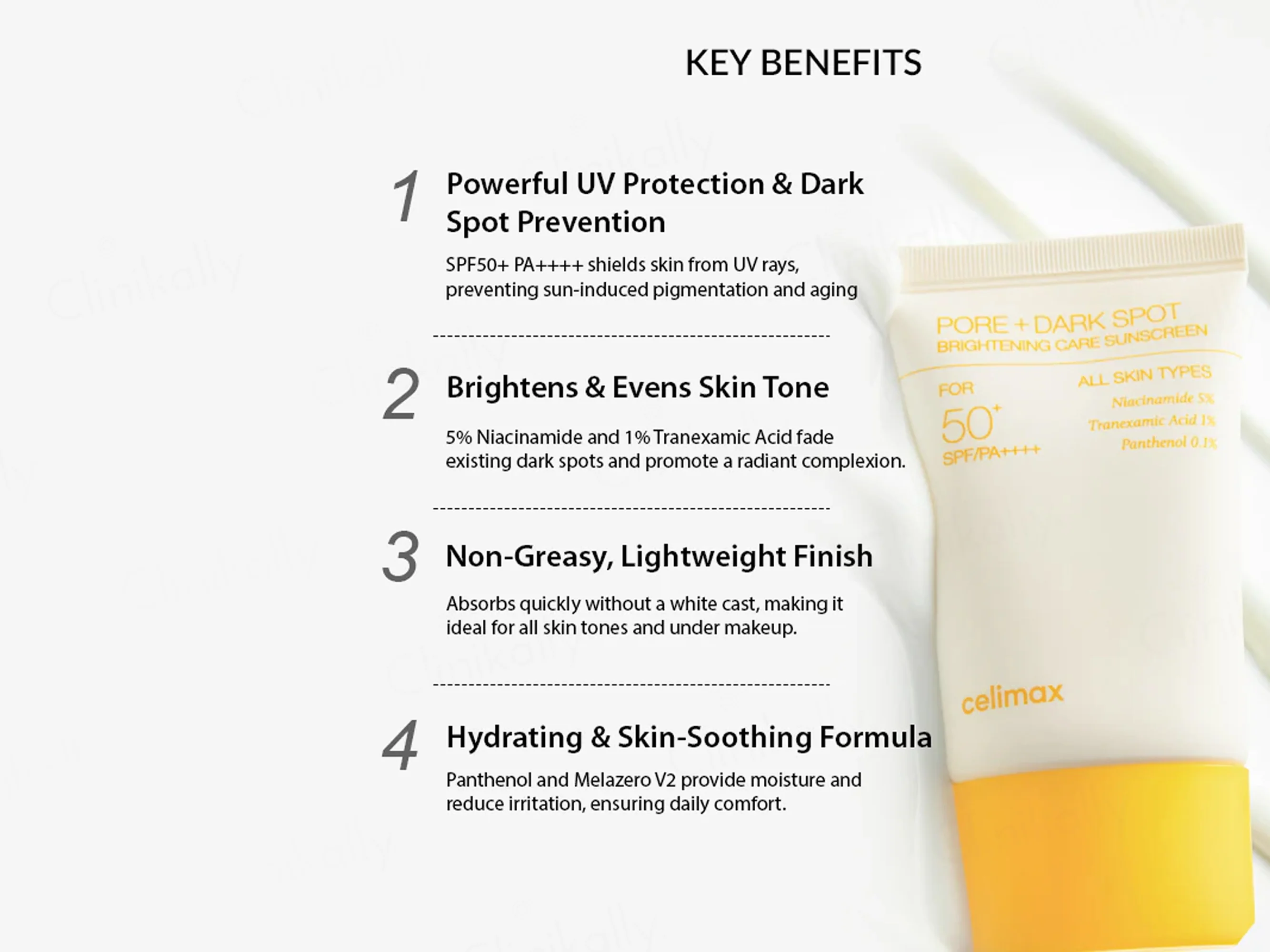 Celimax Pore + Dark Spot Brightening Care Sunscreen SPF 50+ PA++++ - Image 6
