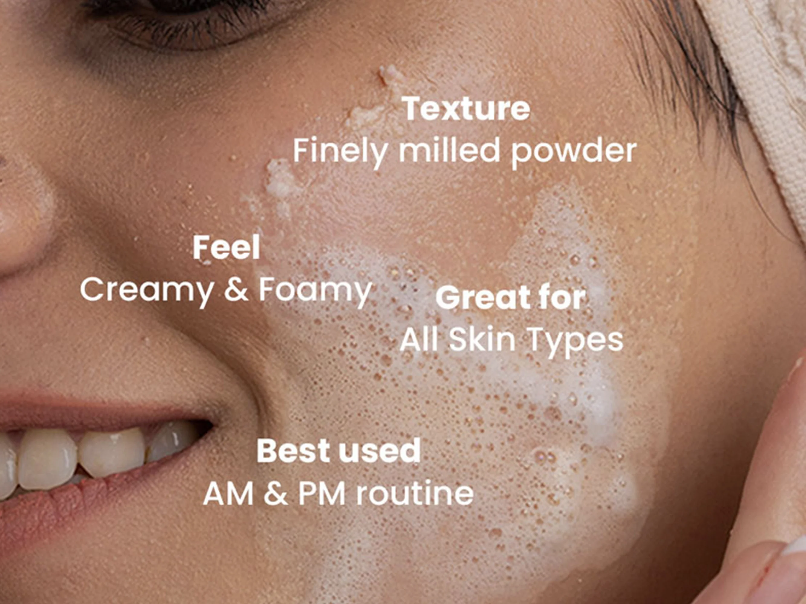 ClayCo Azuki Beans + Koji Rice Foaming Face Wash Powder With Niacinamide & Salicylic Acid - Image 3