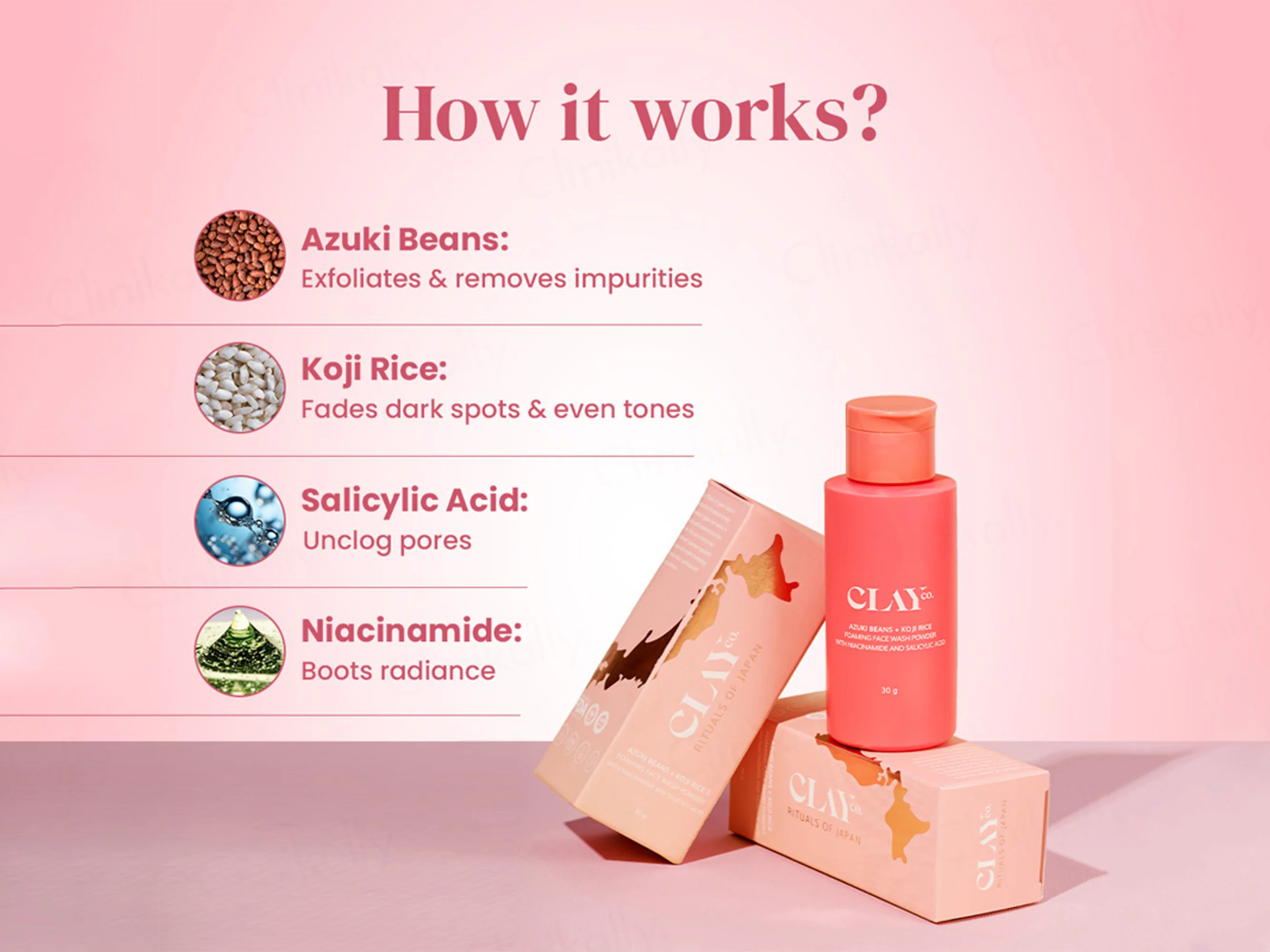 ClayCo Azuki Beans + Koji Rice Foaming Face Wash Powder With Niacinamide & Salicylic Acid - Image 6
