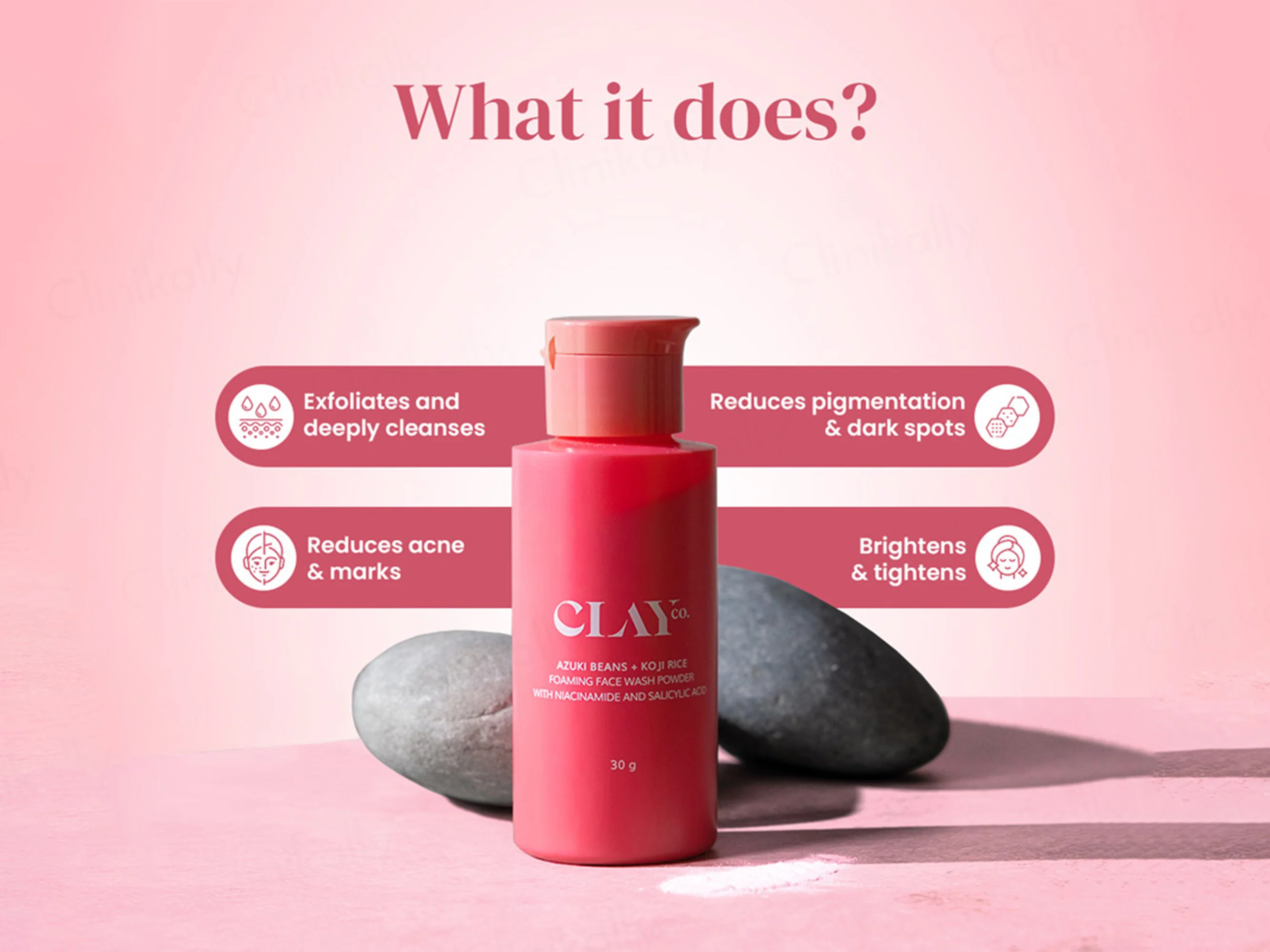 ClayCo Azuki Beans + Koji Rice Foaming Face Wash Powder With Niacinamide & Salicylic Acid - Image 7