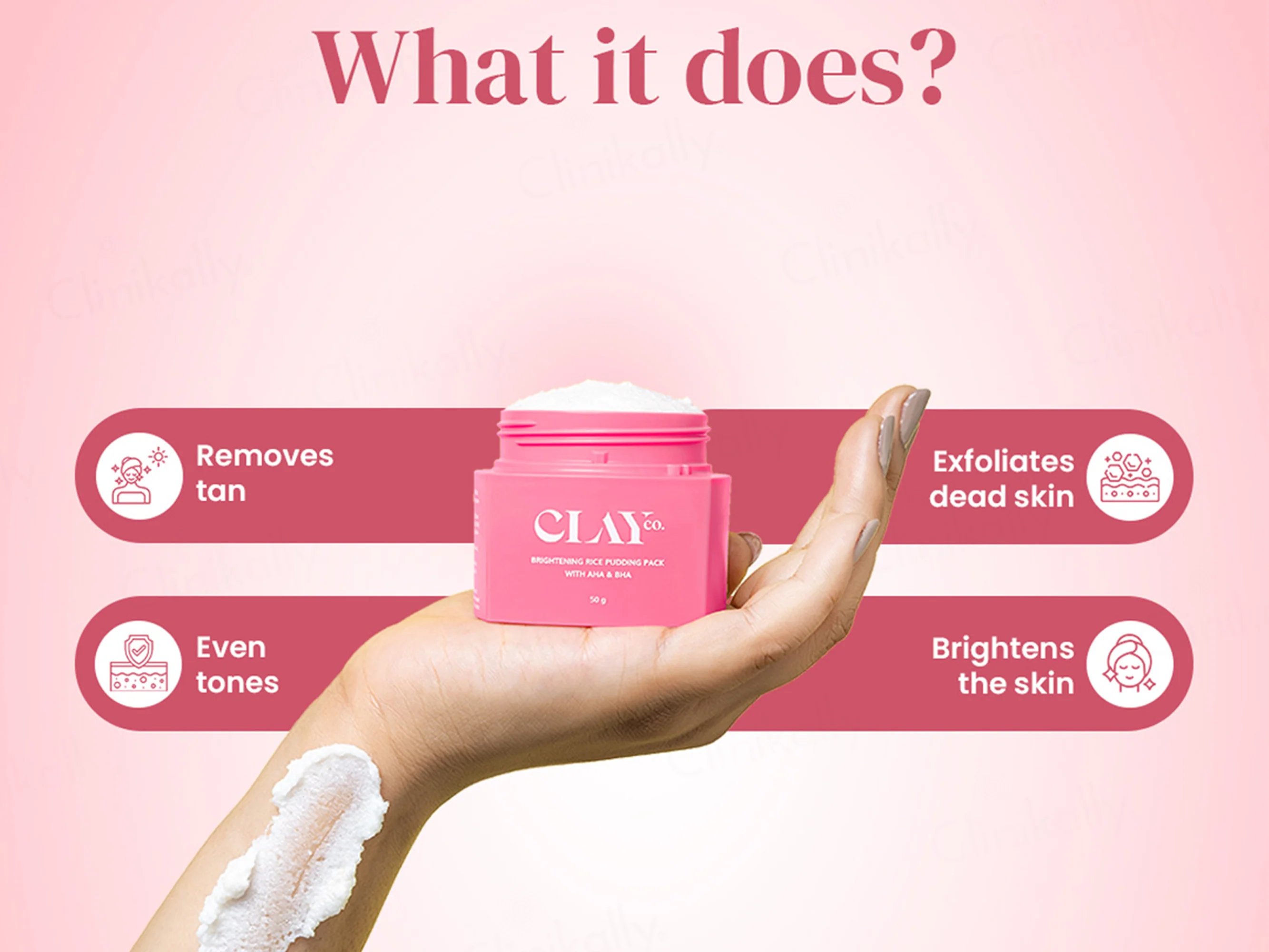 ClayCo De Tan Brightening Rice Pudding Face Pack With AHA & BHA - Image 3