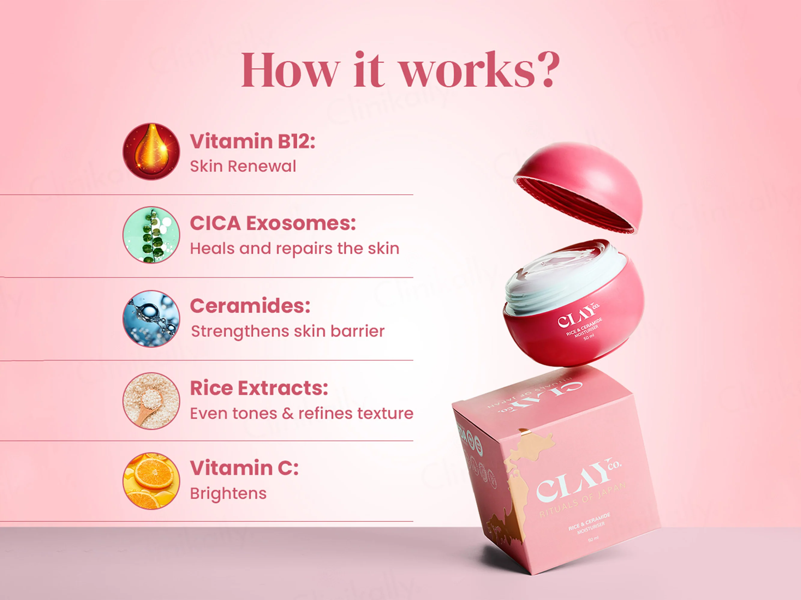 ClayCo Rice & Ceramide Moisturiser With Vitamin B12 & Cica Exosomes - Image 3