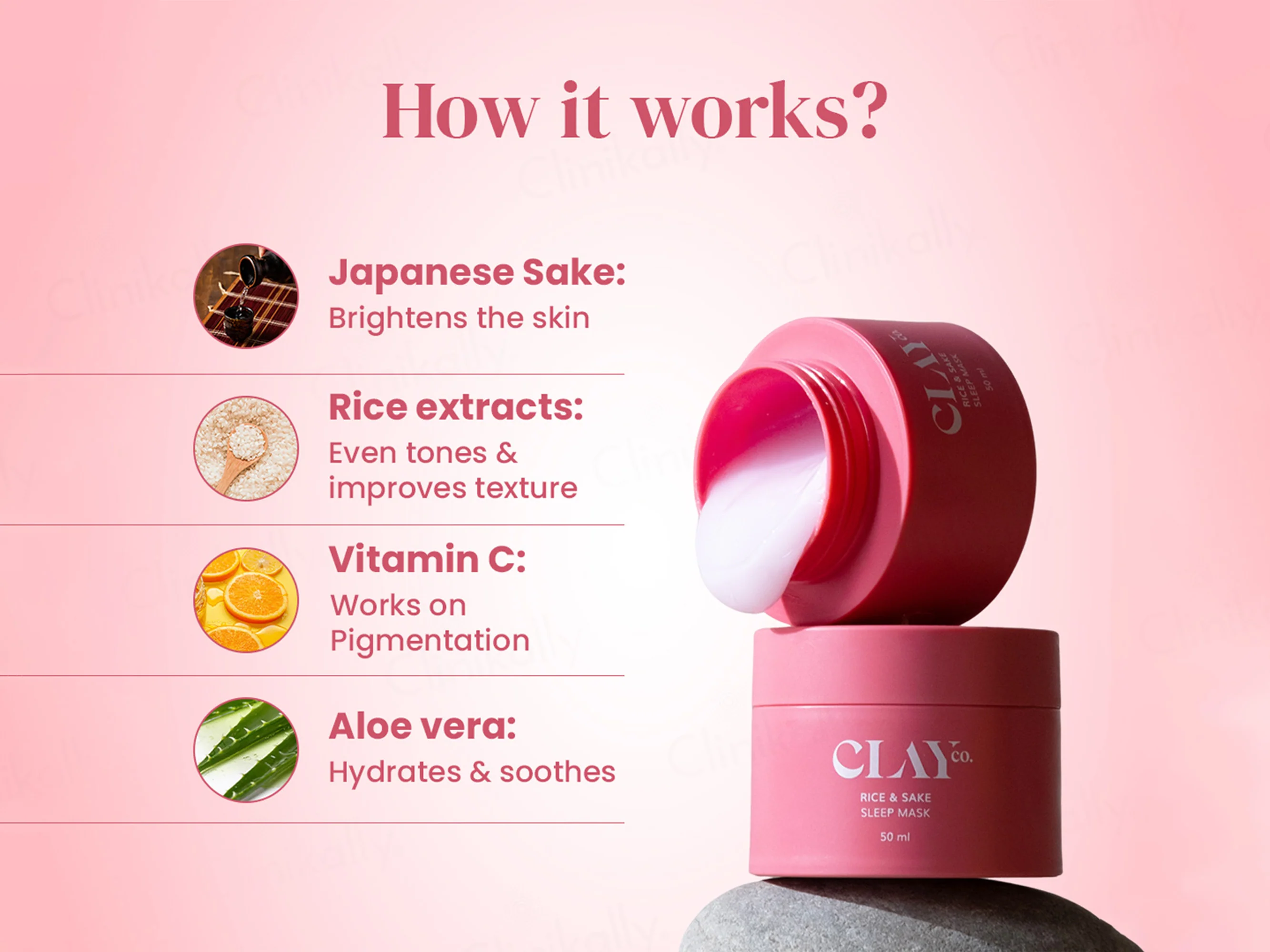 ClayCo Rice & Sake Sleep Face Mask - Image 3