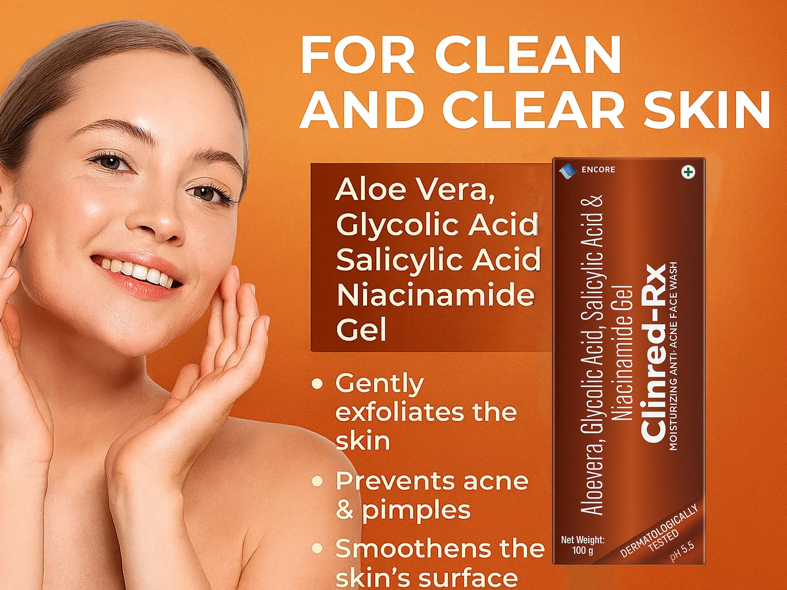 Clinred-Rx Moisturizing Anti-Acne Face Wash - Image 4