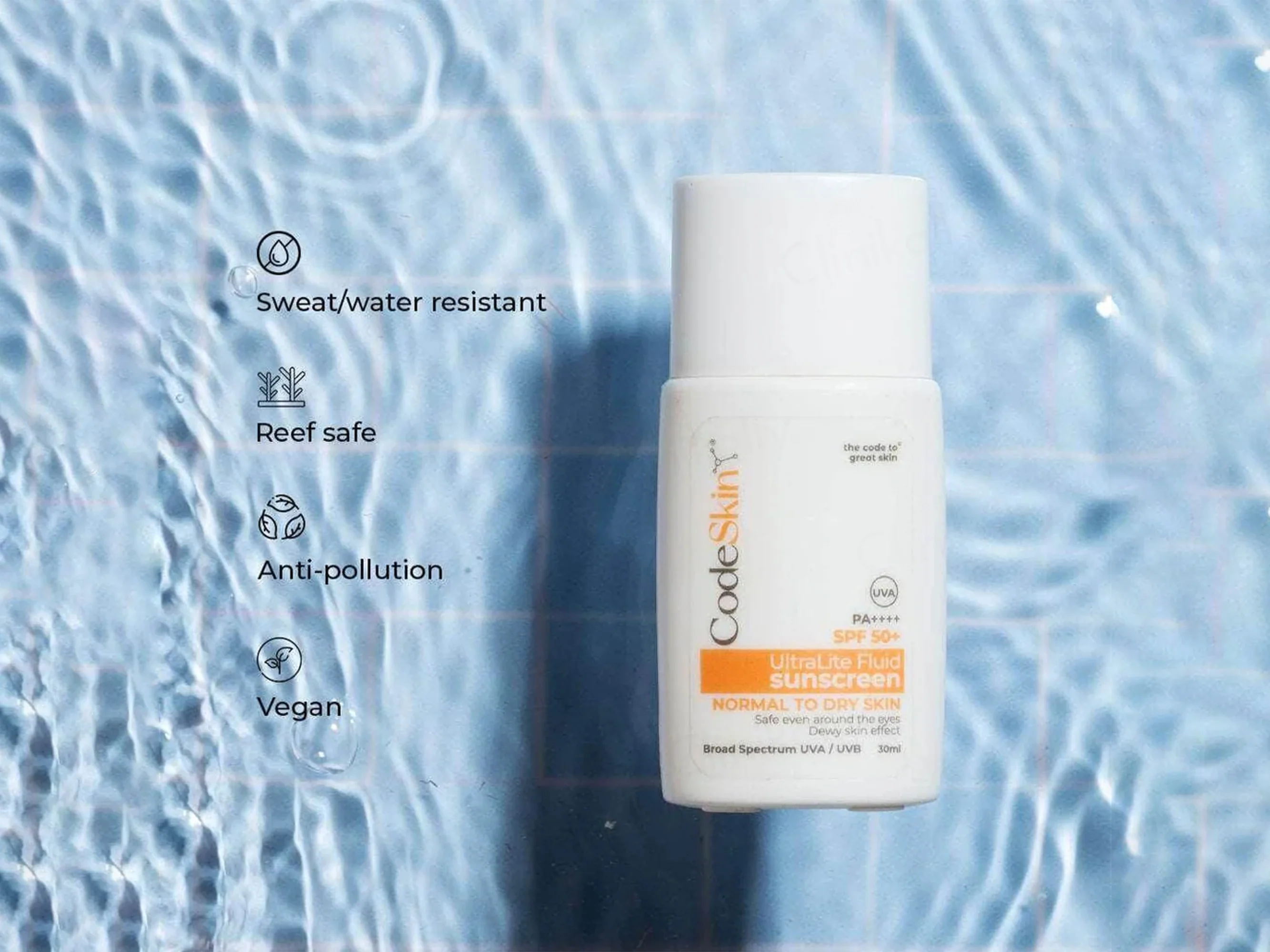 CodeSkin UltraLite Fluid Sunscreen SPF 50+ PA++++ - Image 6