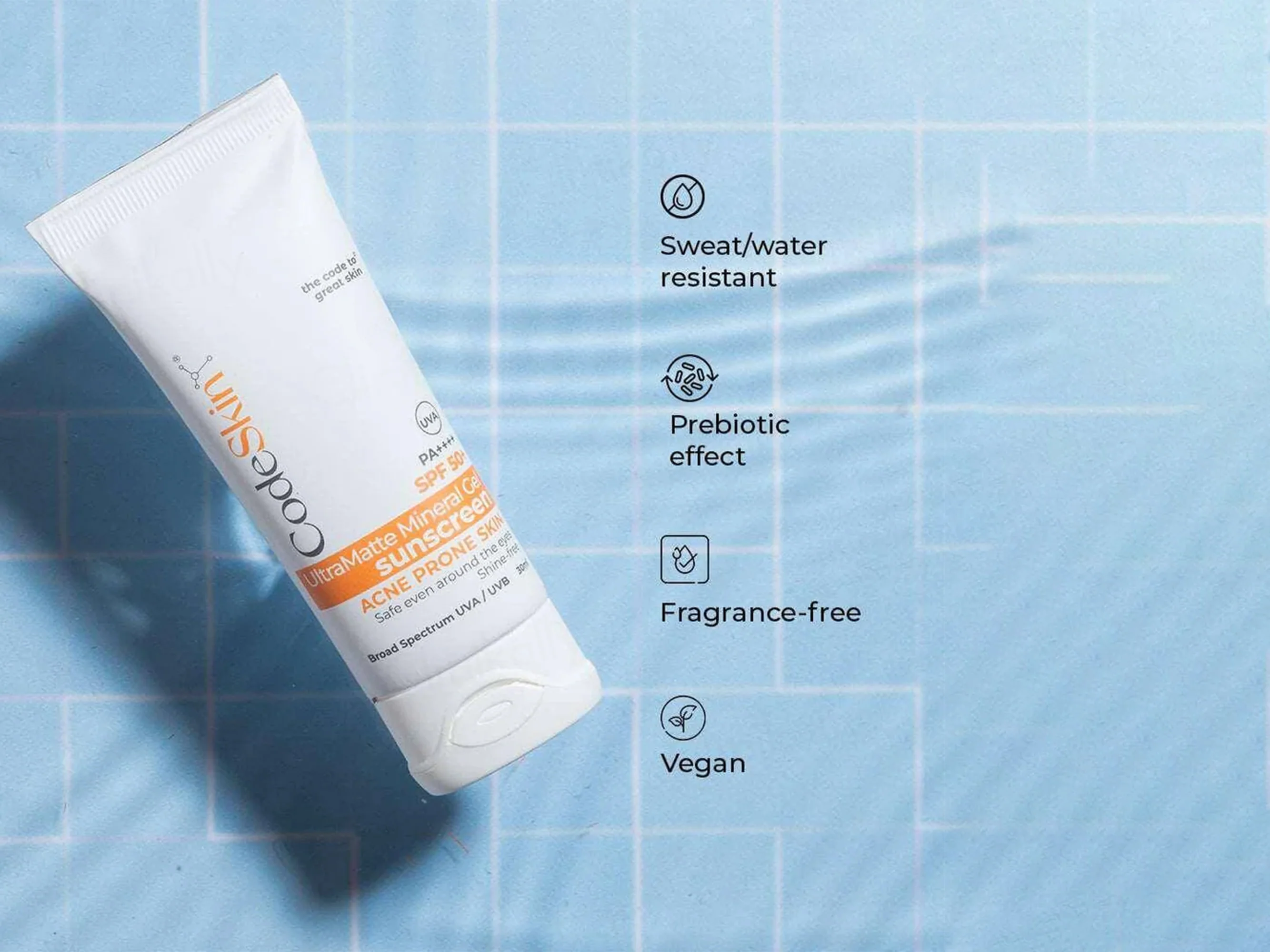 CodeSkin UltraMatte Mineral Gel Sunscreen SPF 50+ PA++++ - Image 3