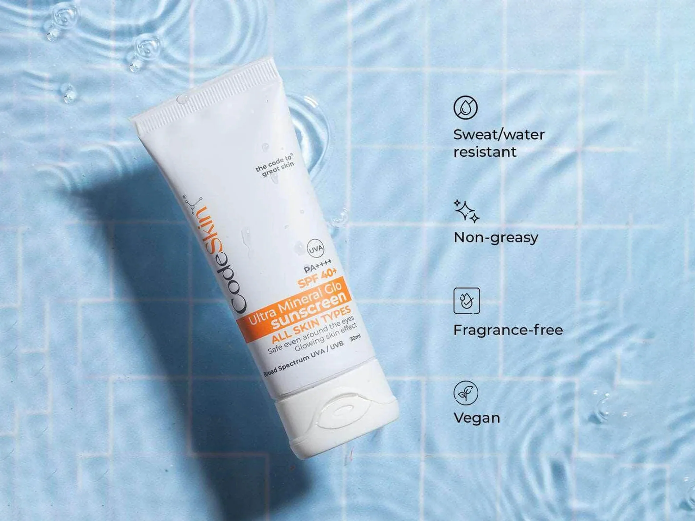 CodeSkin UltraMineral Glo Sunscreen SPF 40+ PA++++ - Image 4