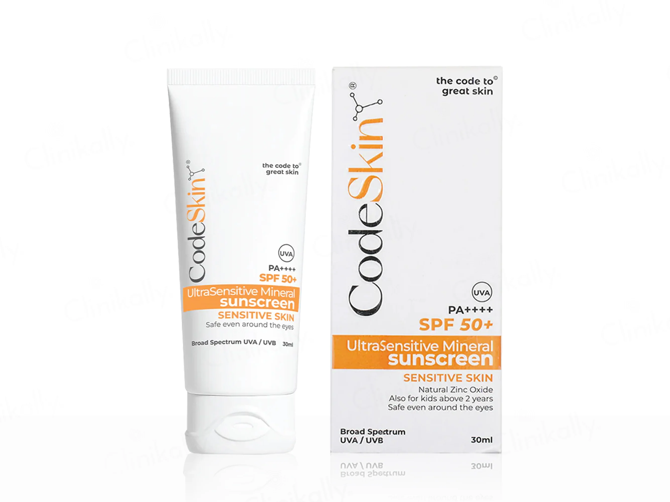 CodeSkin UltraSensitive Mineral Sunscreen SPF 50+ PA++++