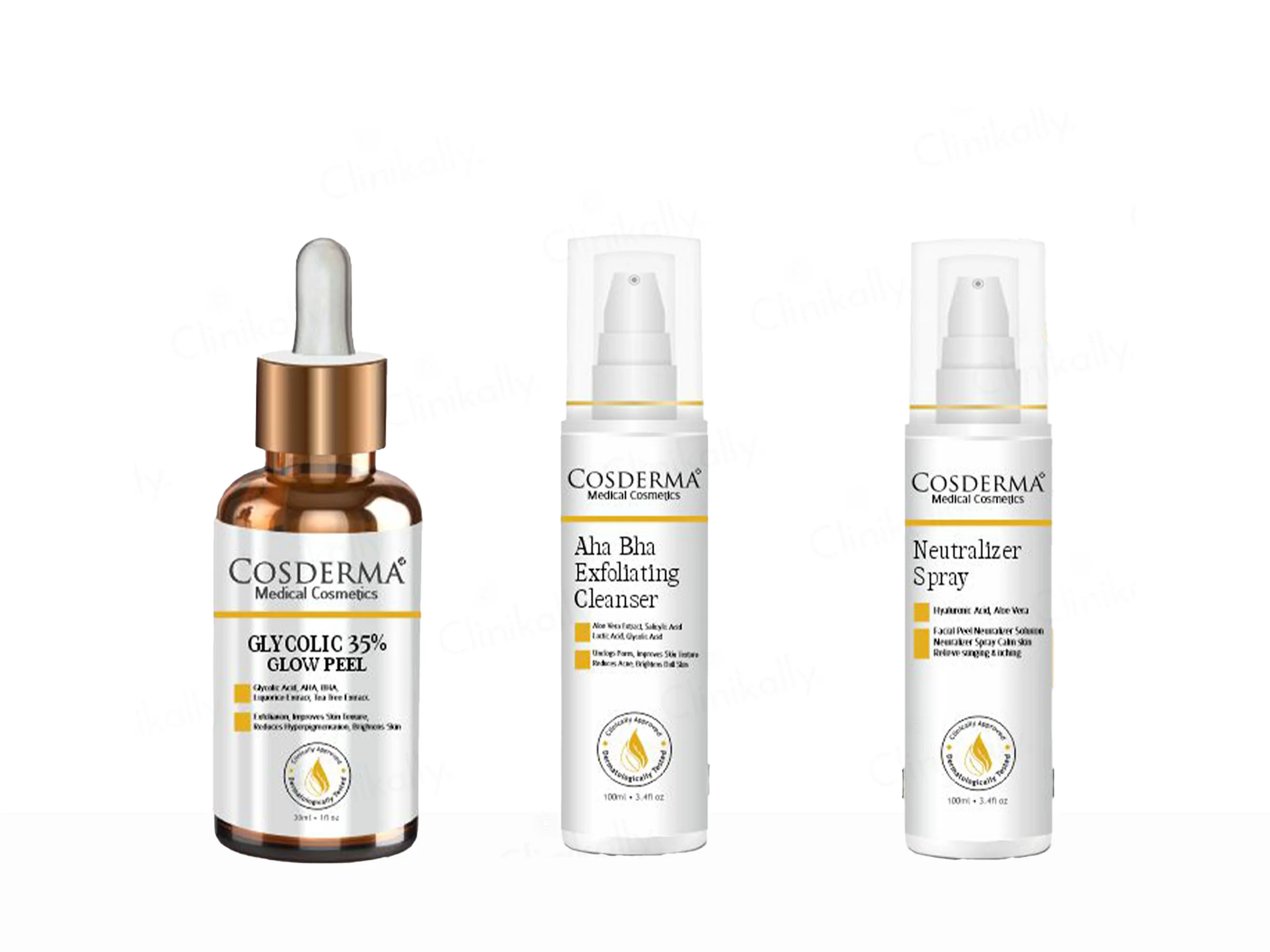 Cosderma Glycolic 35% Glow Peel Chemical Peeling Facial Kit - Image 3