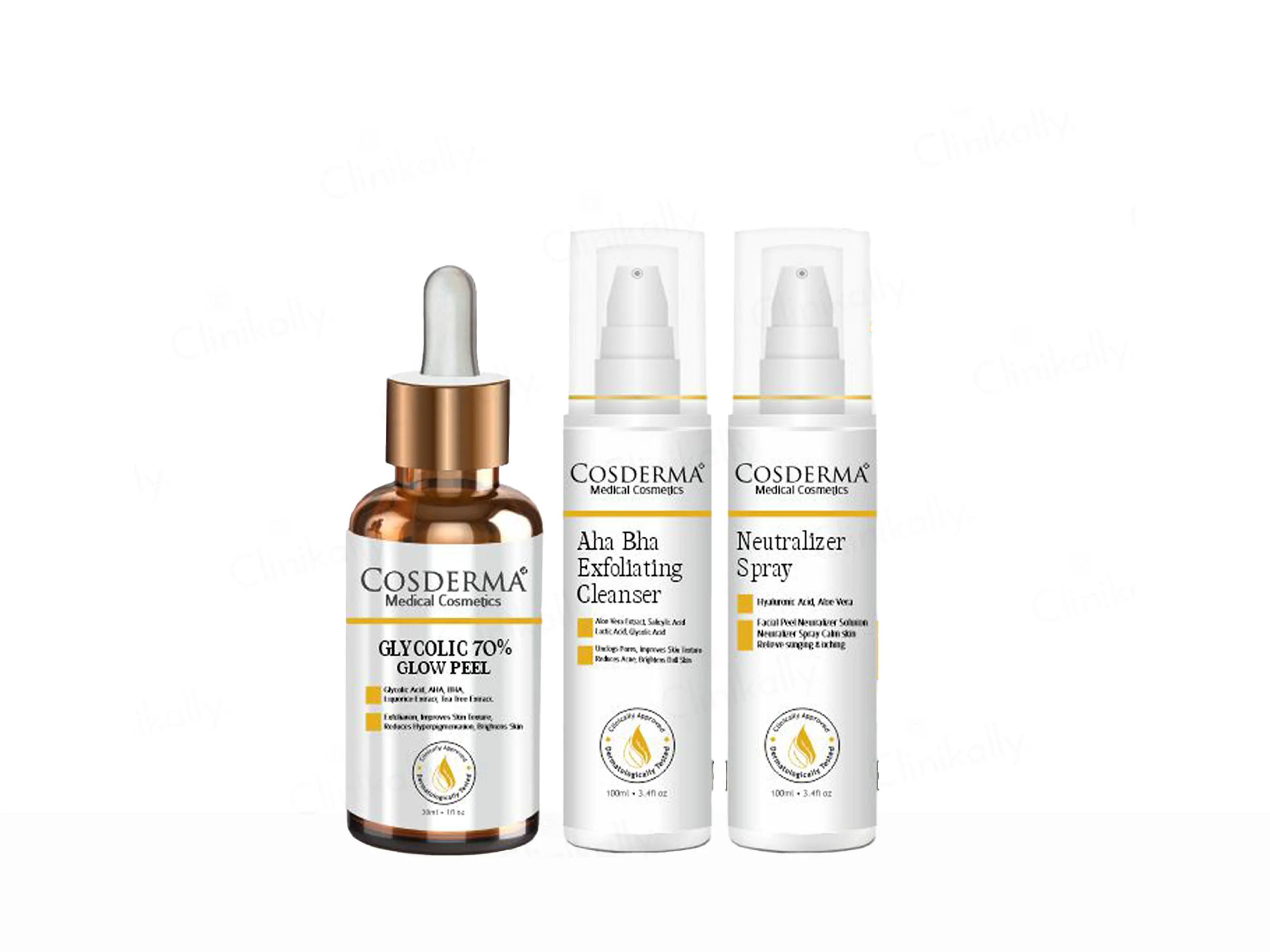 Cosderma Glycolic 70% Glow Peel Chemical Peeling Facial Kit - Image 3
