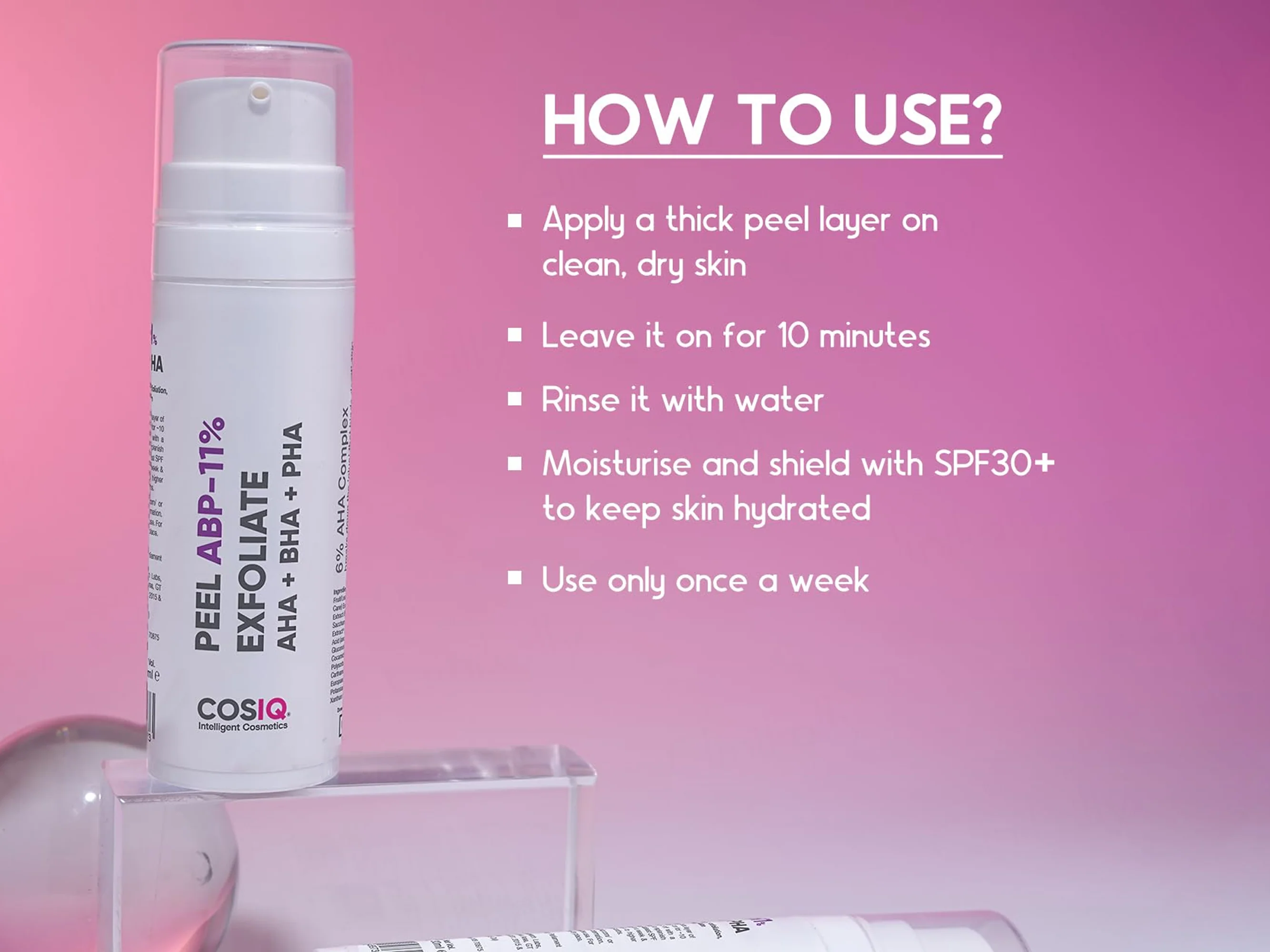 CosiQ ABP-11% AHA + BHA + PHA Gentle Exfoliating Peeling Solution - Image 6