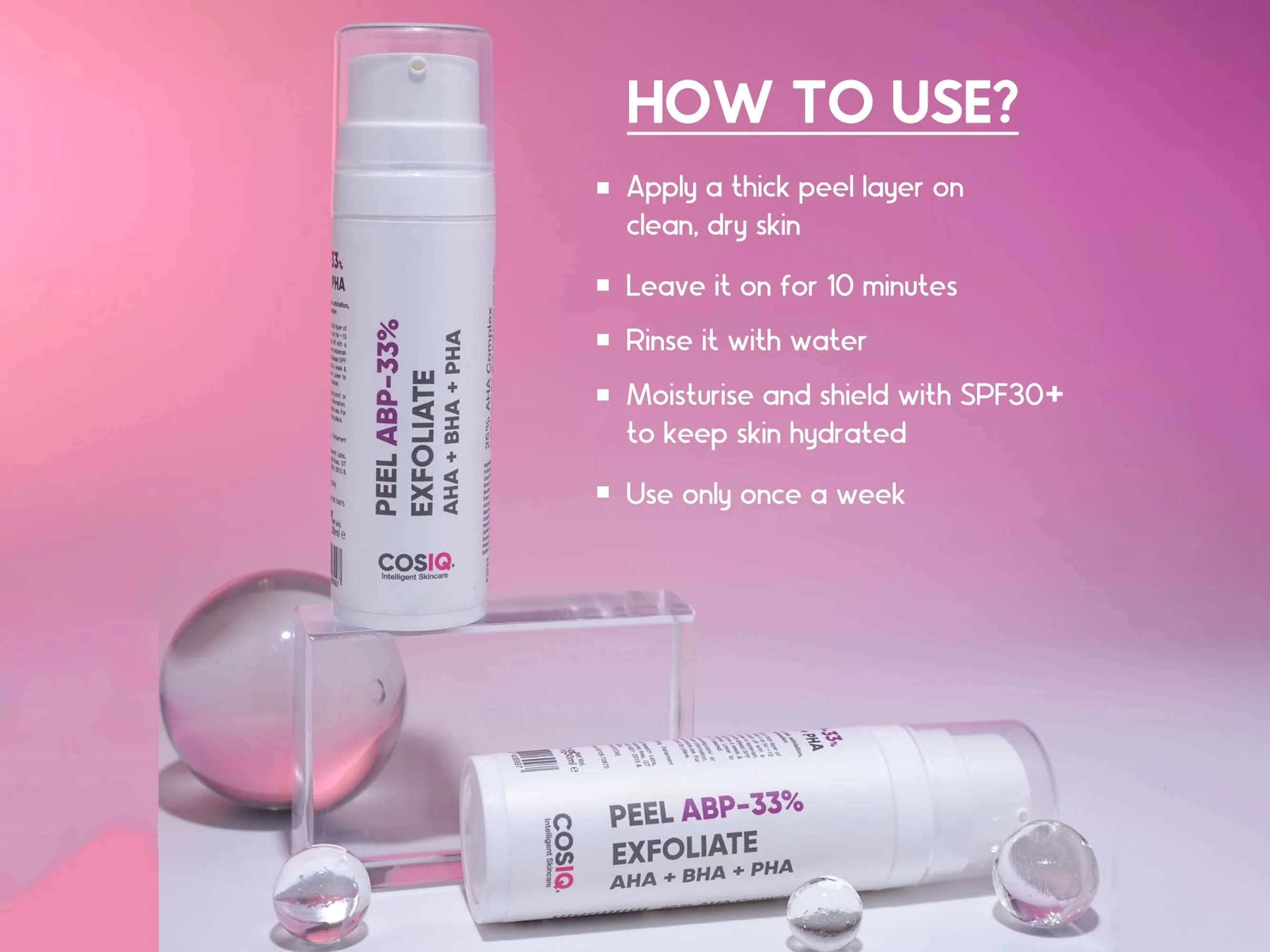 CosiQ ABP-33% AHA + BHA + PHA Strong Exfoliating Peeling Solution - Image 6