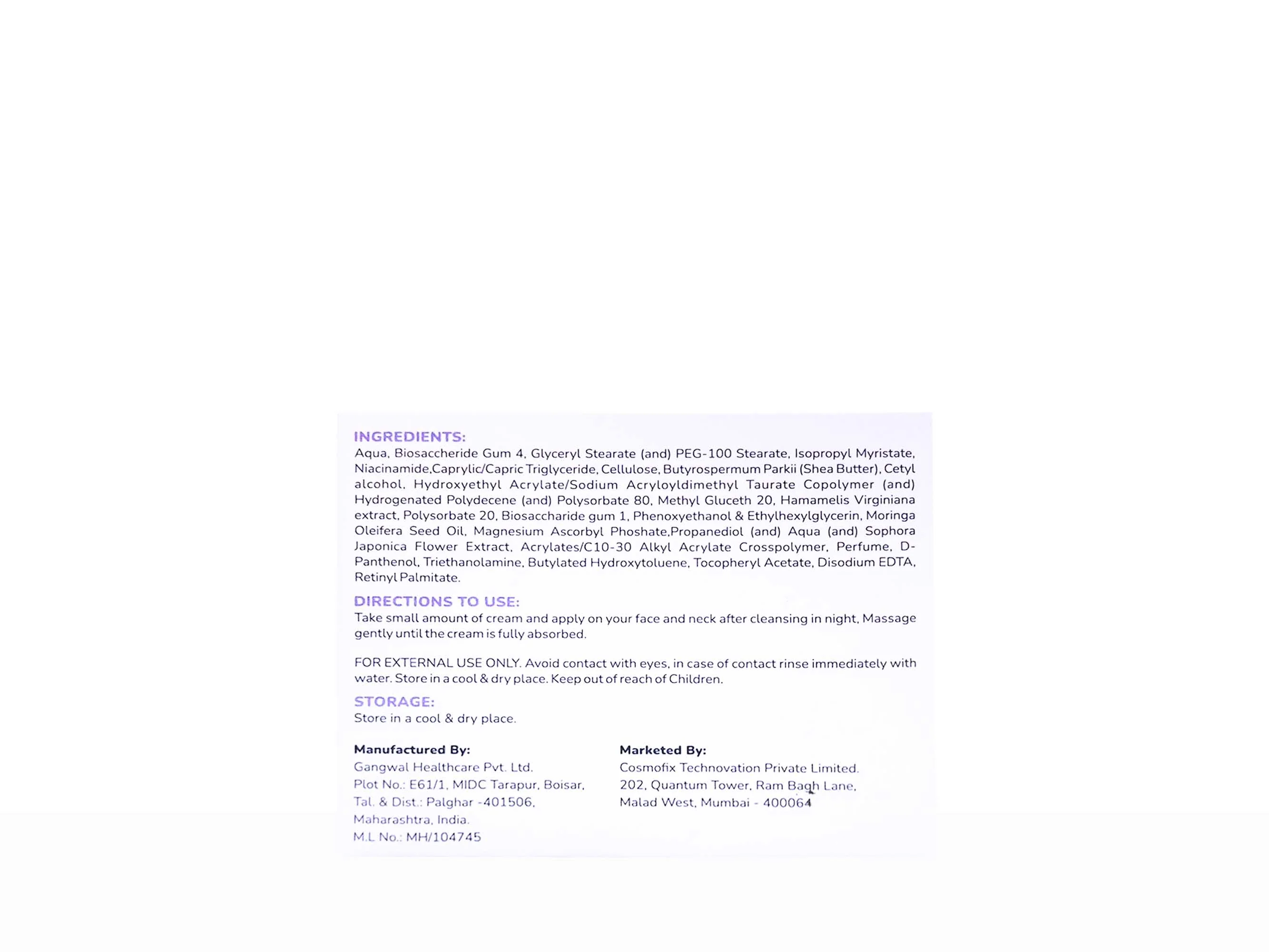 Cosmofix Anti Ageing Night Cream - Image 3