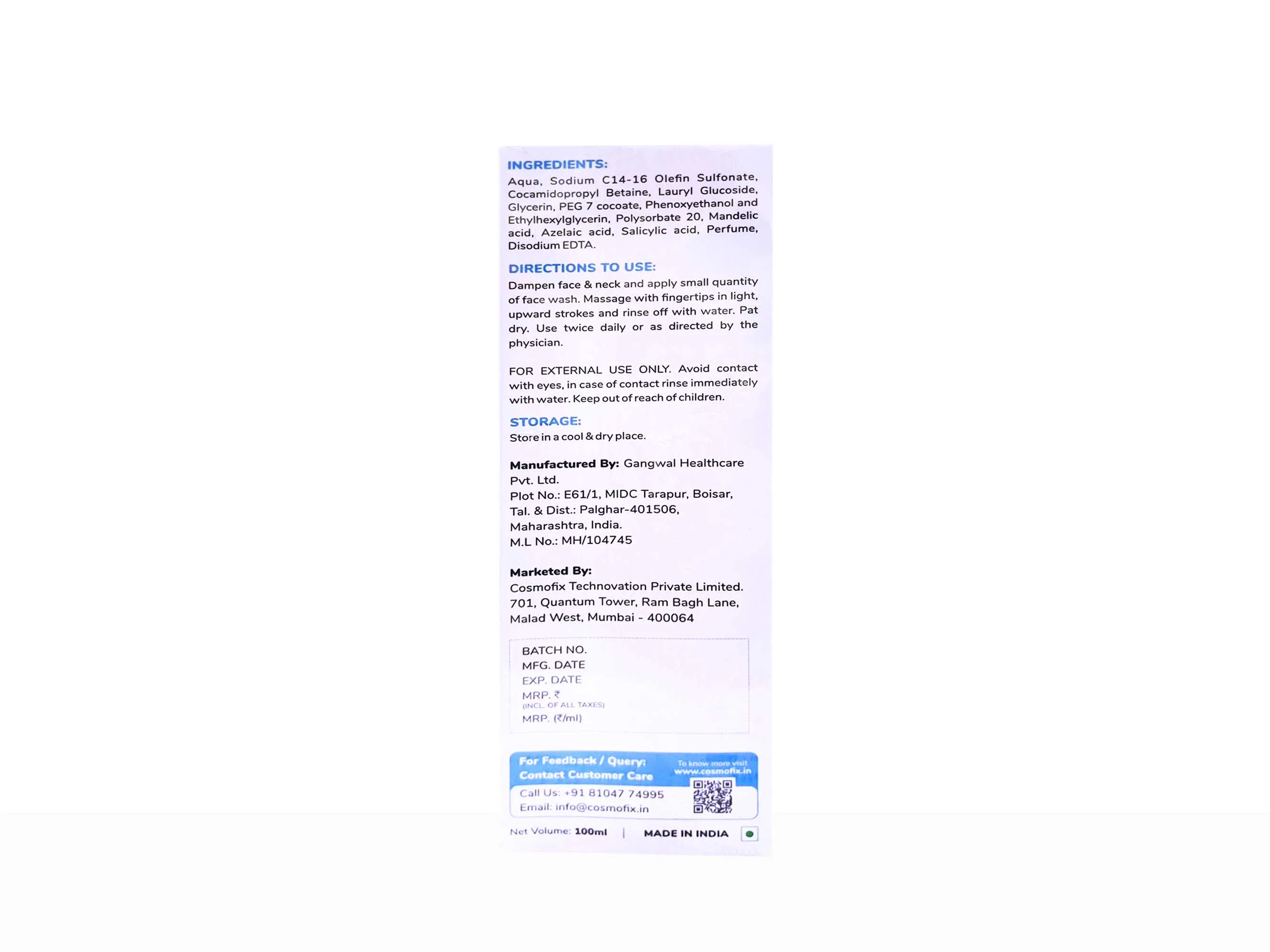 Cosmofix Tri-Cid Foaming Face Wash - Image 3