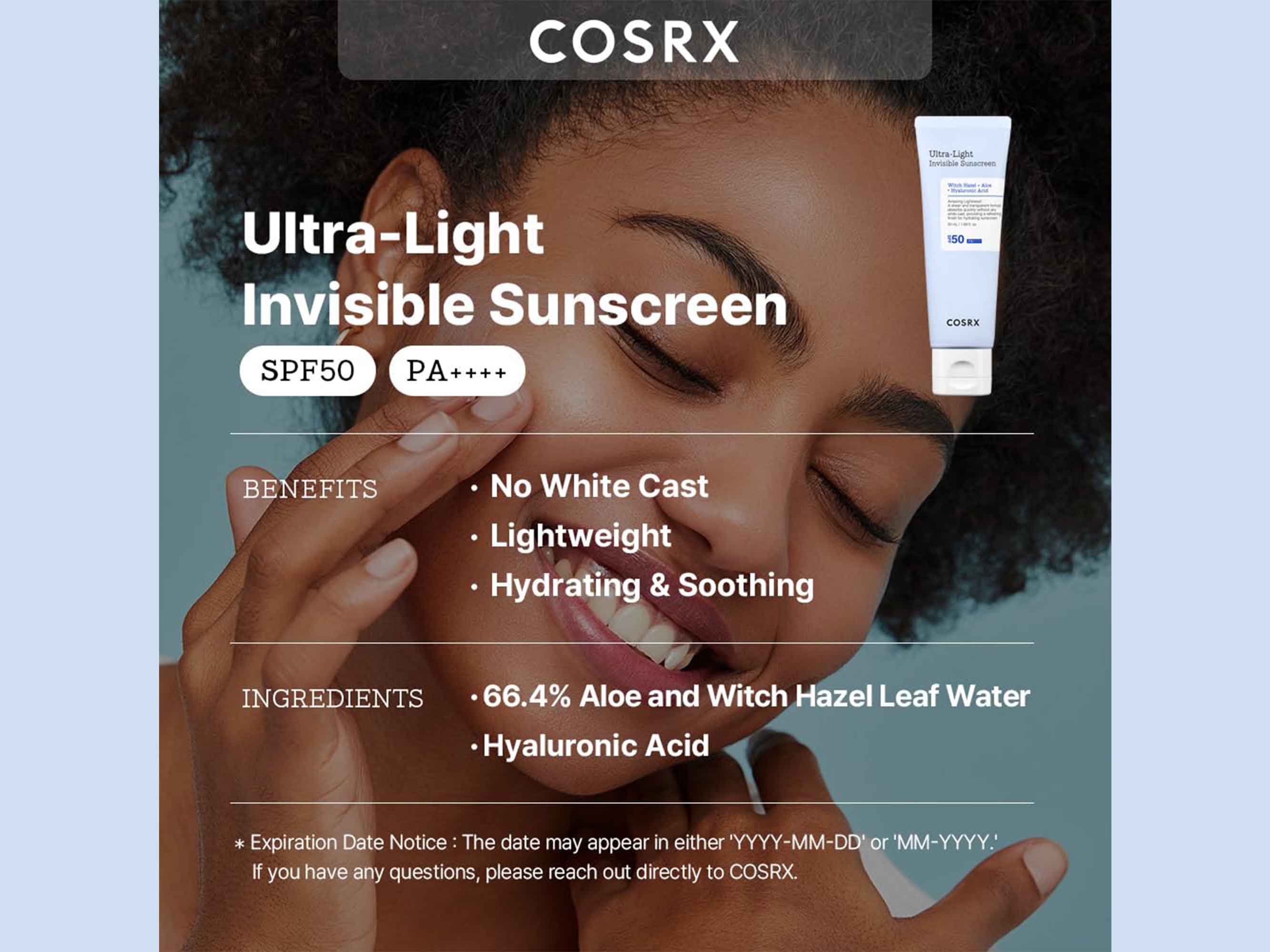 COSRX Ultra-Light Invisible Sunscreen SPF 50 PA++++ - Image 4