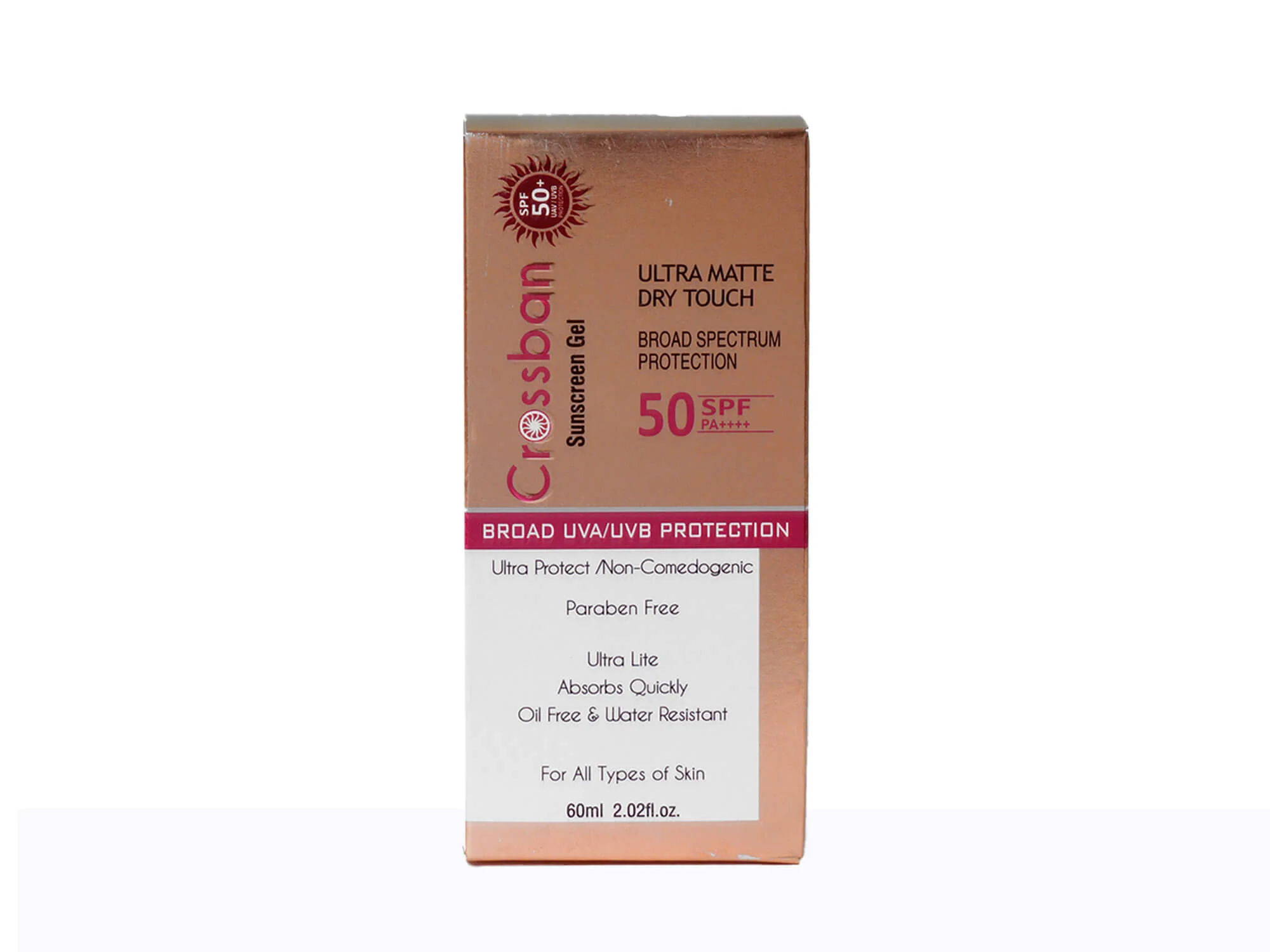 Crossban Ultra Matte Dry Touch Sunscreen Gel SPF 50+ PA++++ - Image 3