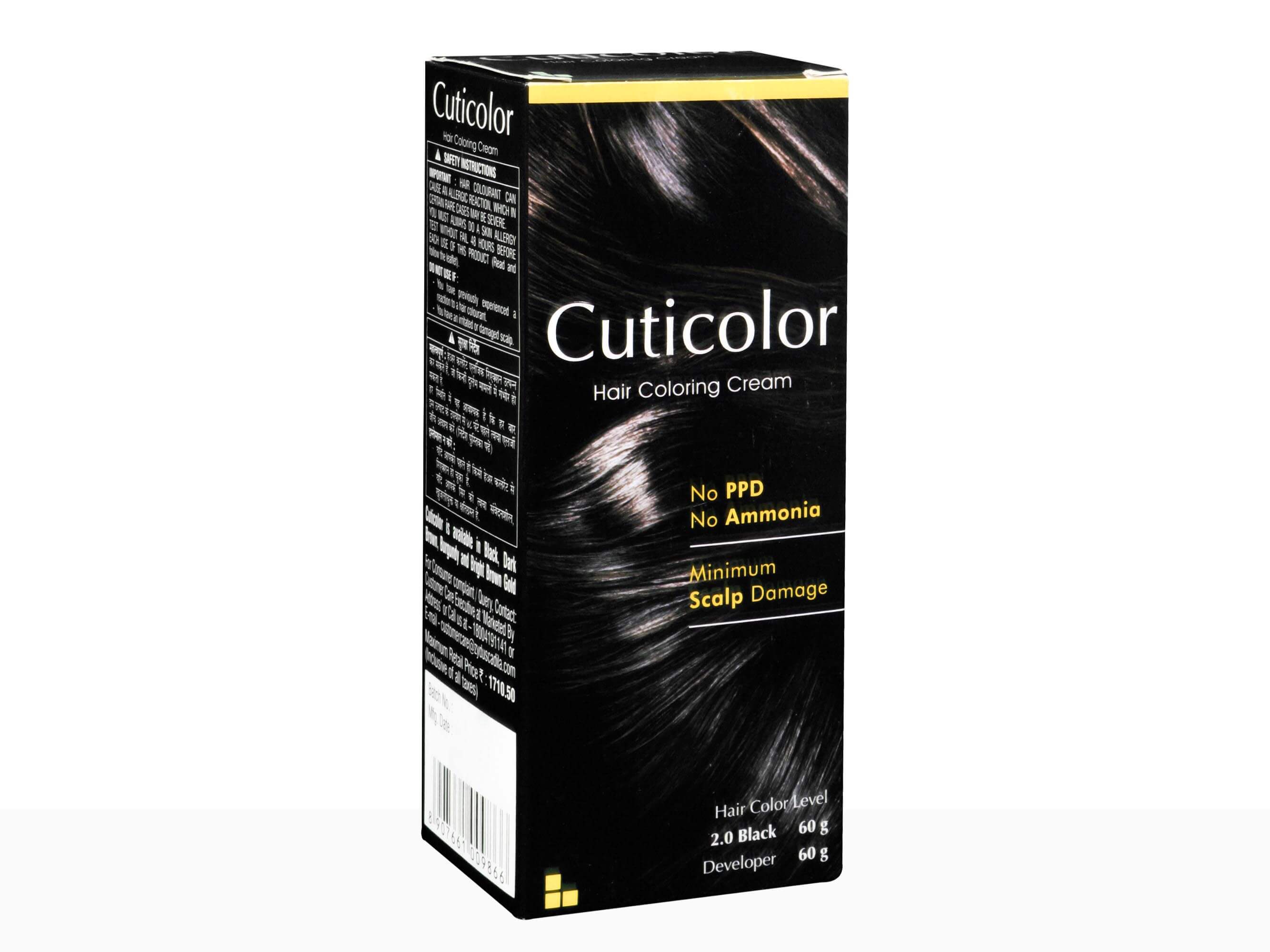 Cuticolor Hair Coloring Cream Black 2.0 - Image 3