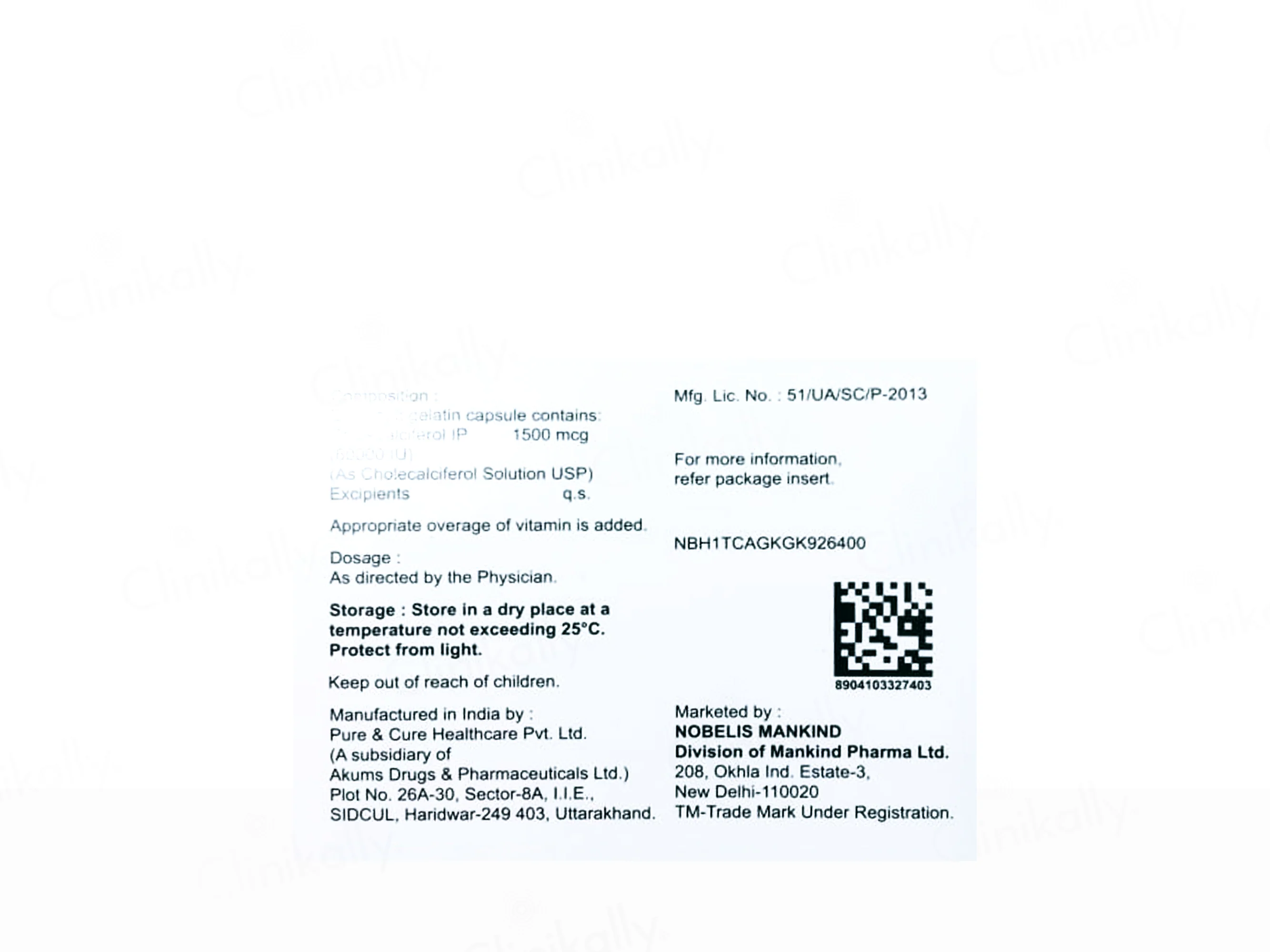 D3 Kind Cholecalciferol 60000 IU Capsule - Image 3