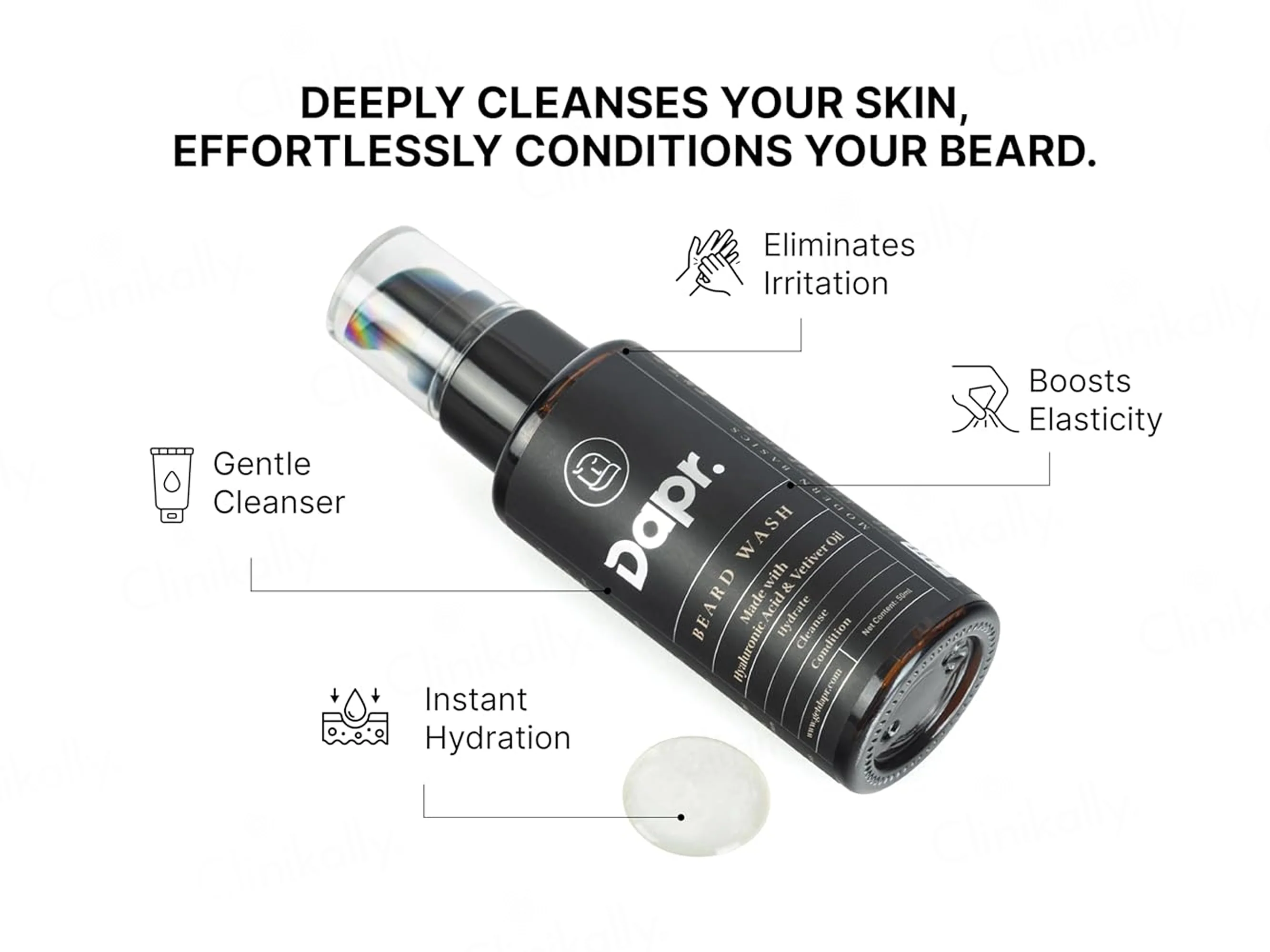 Dapr. Beard Wash With Hyaluronic Acid & Vetiver Oil - Image 3