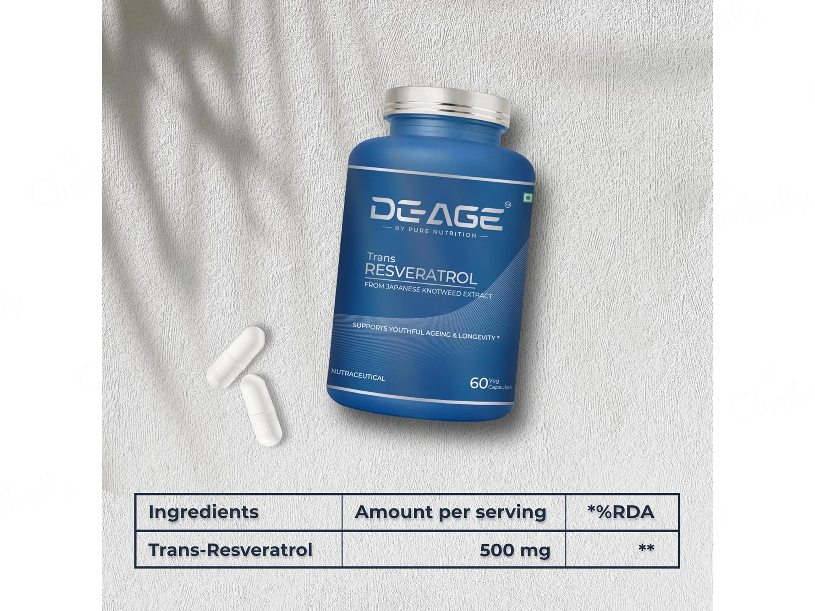 DeAge B-NMN 1000mg Health Supplement Veg Capsule - Image 2