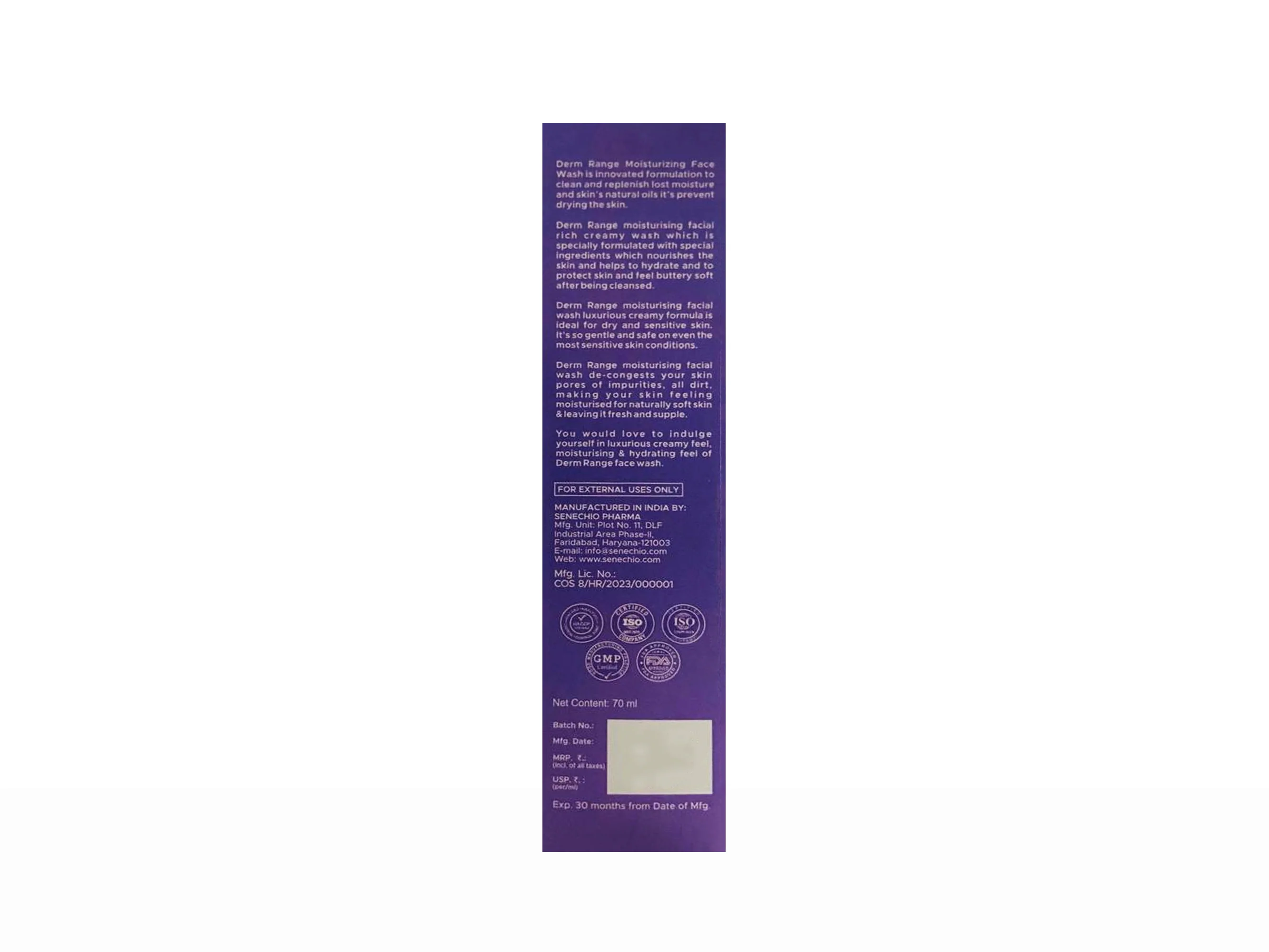 Derm Range Moisturizing Facewash - Image 3