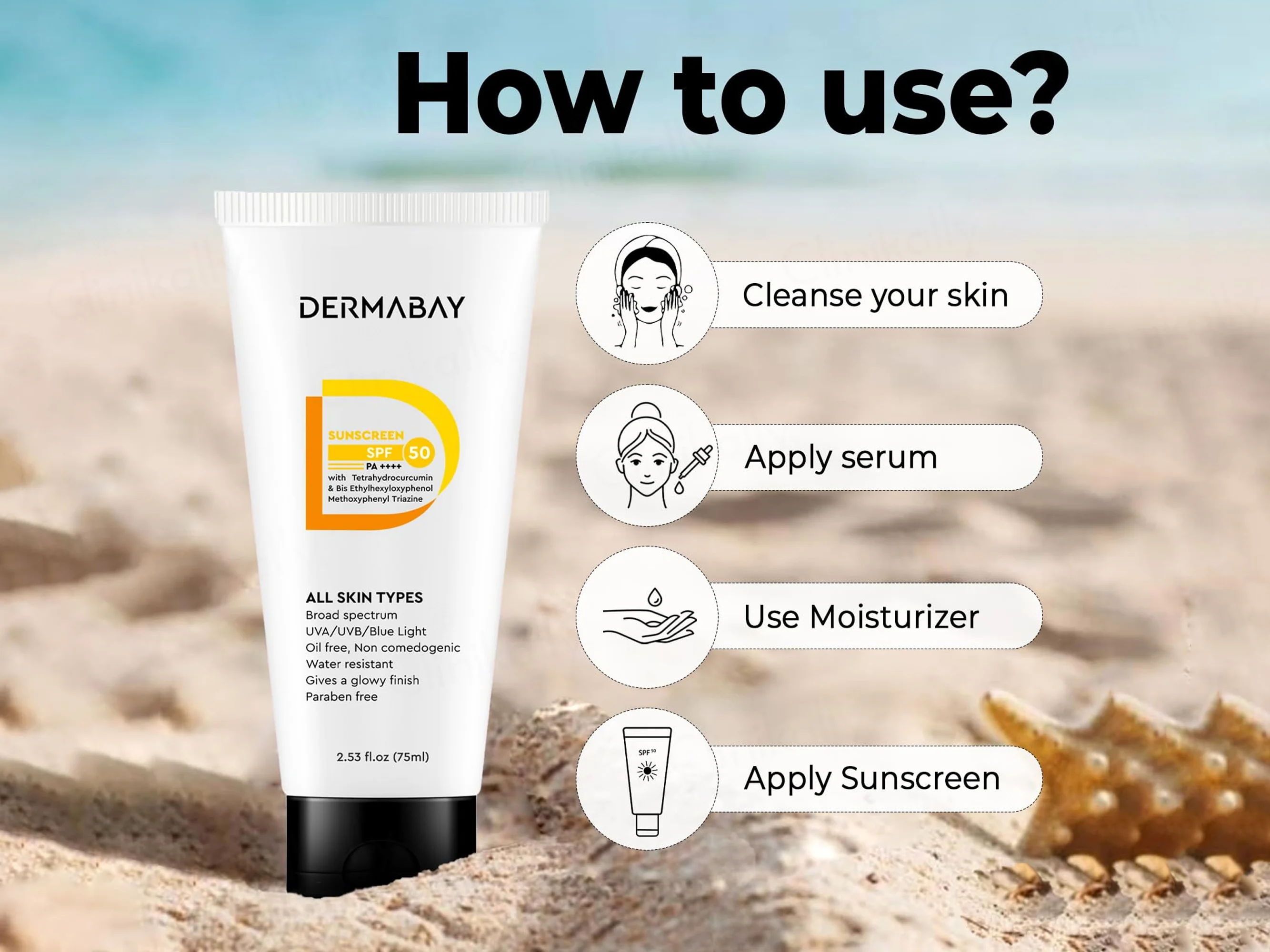 Dermabay Broad Spectrum Sunscreen SPF 50 PA++++ - Image 10
